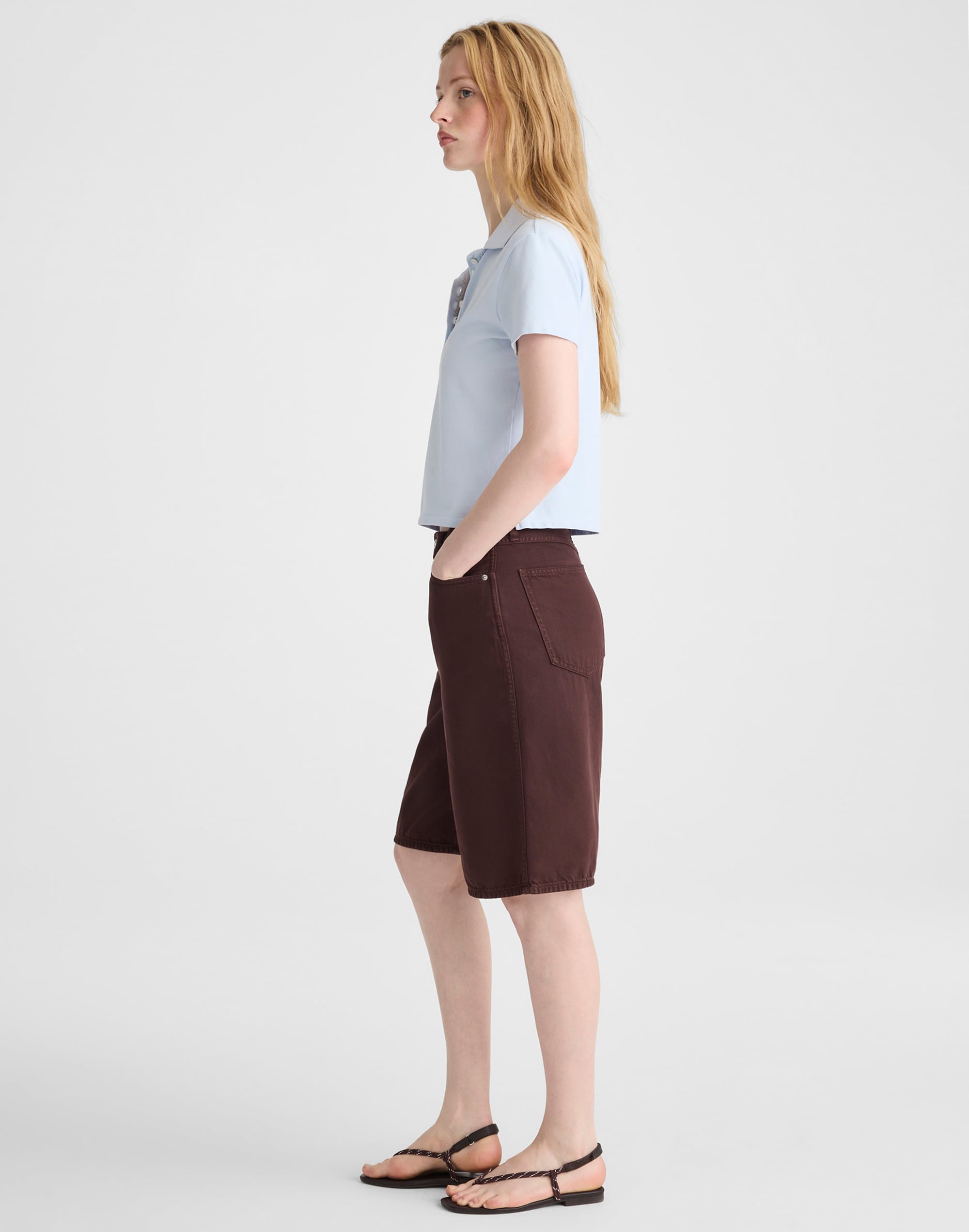 The V-Waist Bermuda Short in Airy Denim