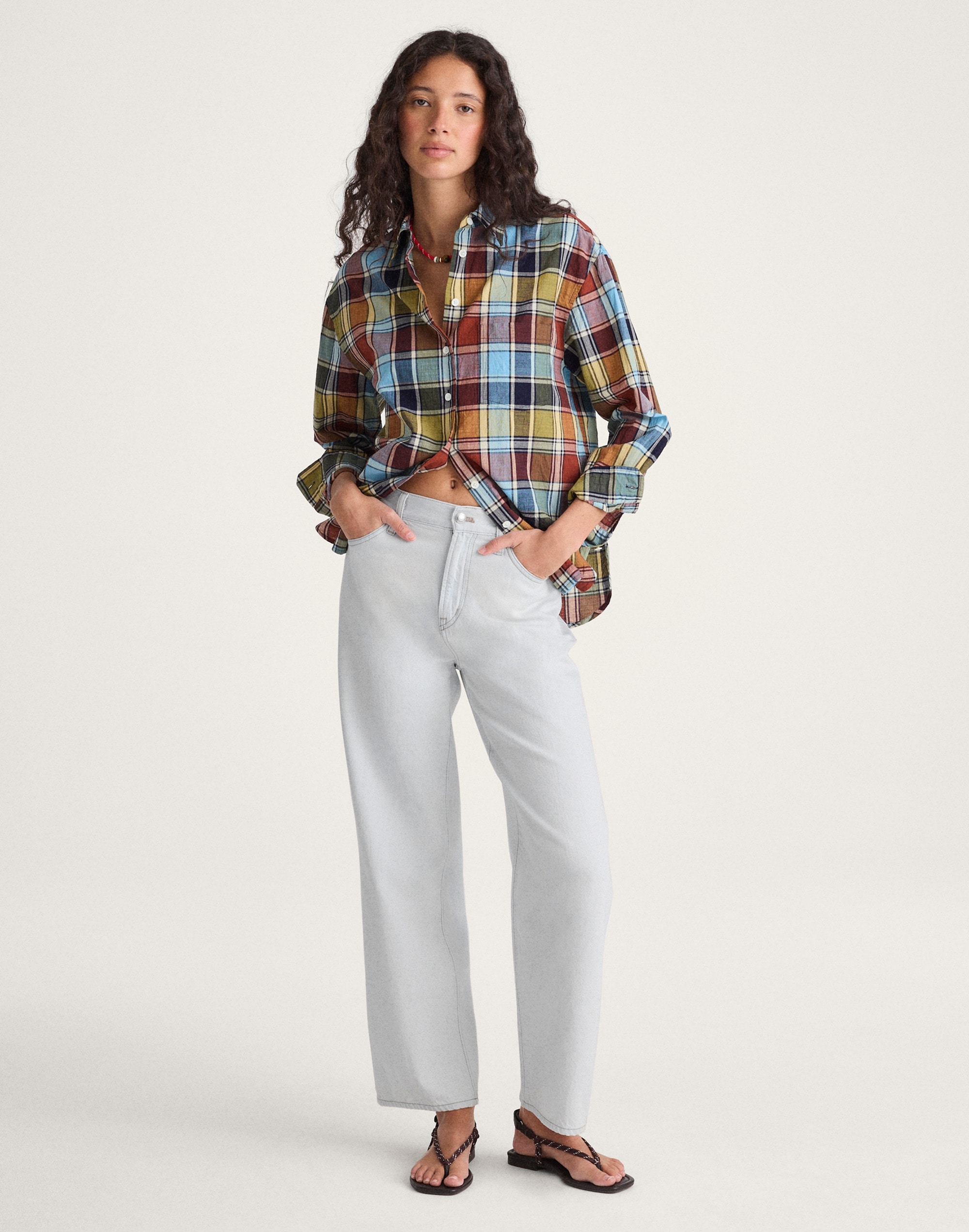 the perfect vintage wide-leg crop jean in airy denim