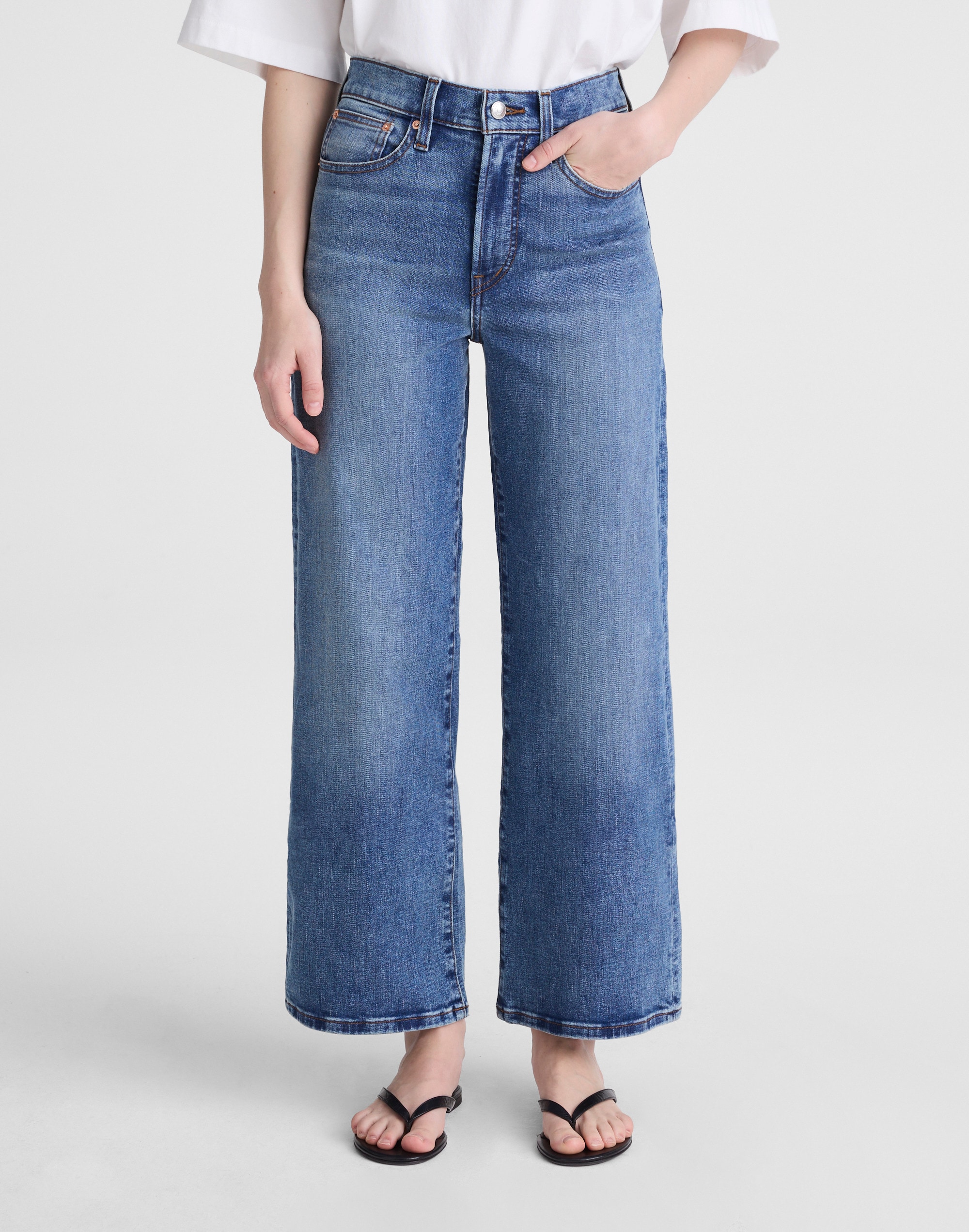 The Wide-Leg Crop Jean in Super Stretch Denim