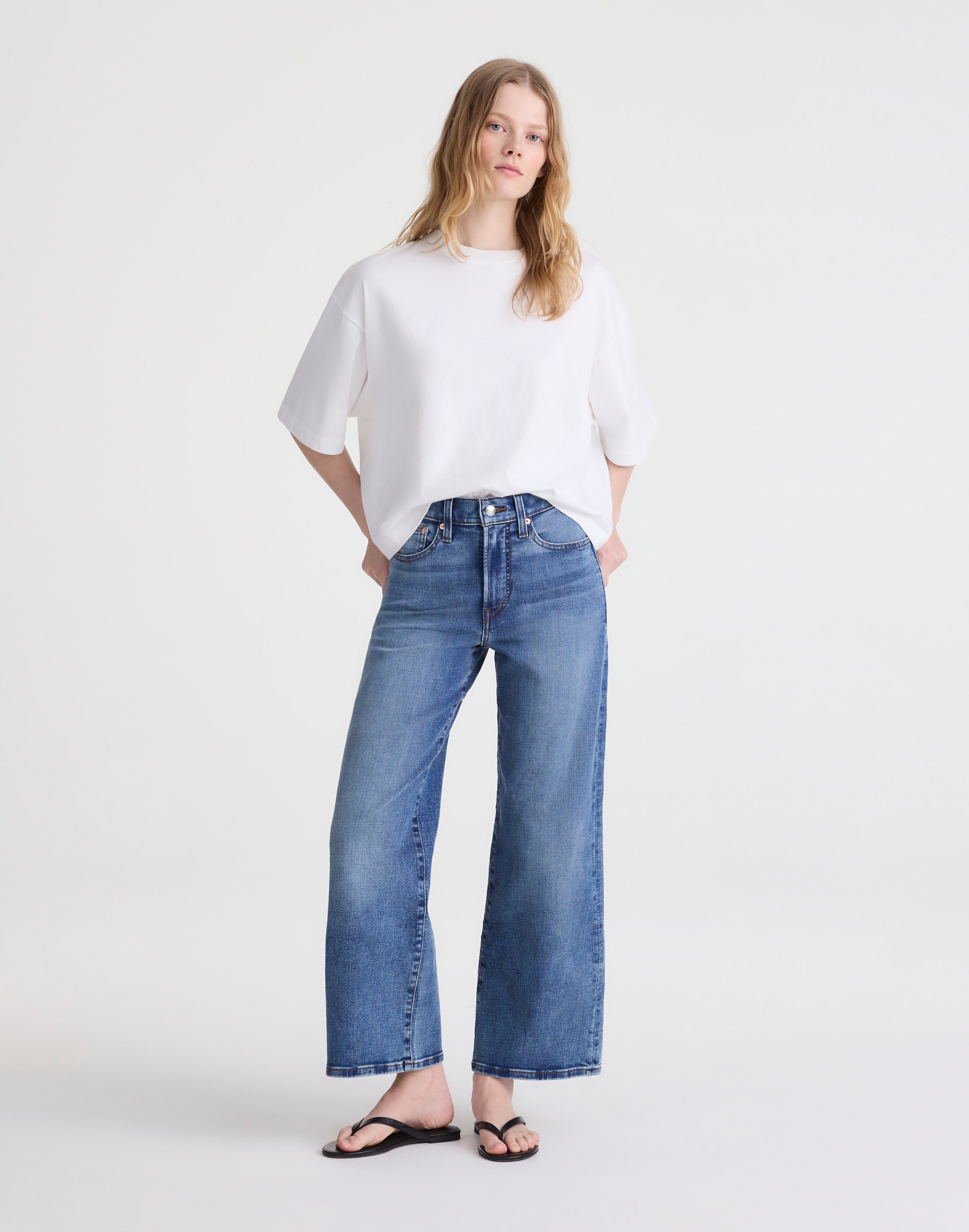 the wide-leg crop jean in super stretch denim