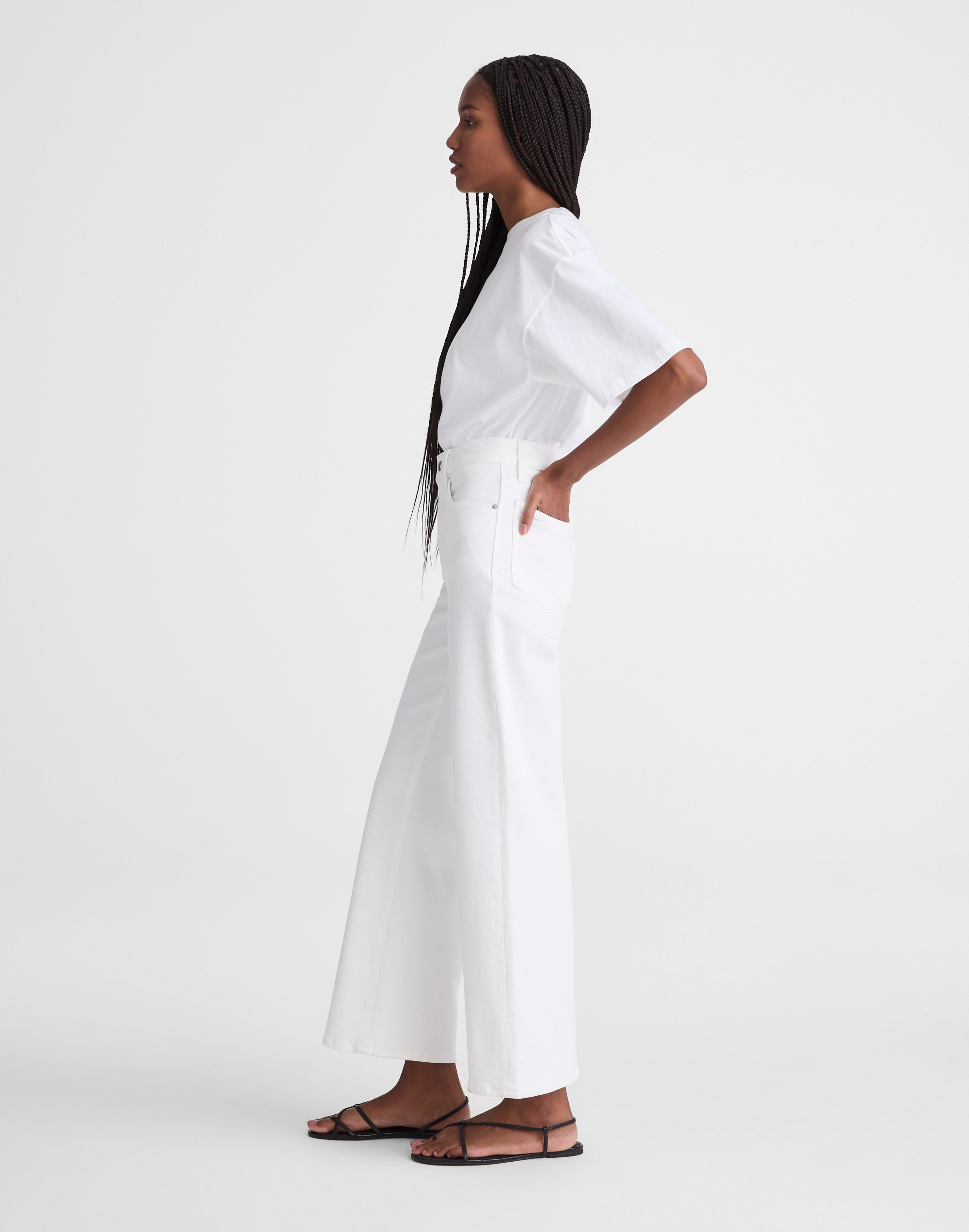 The Wide-Leg Crop Jean in Super Stretch Denim