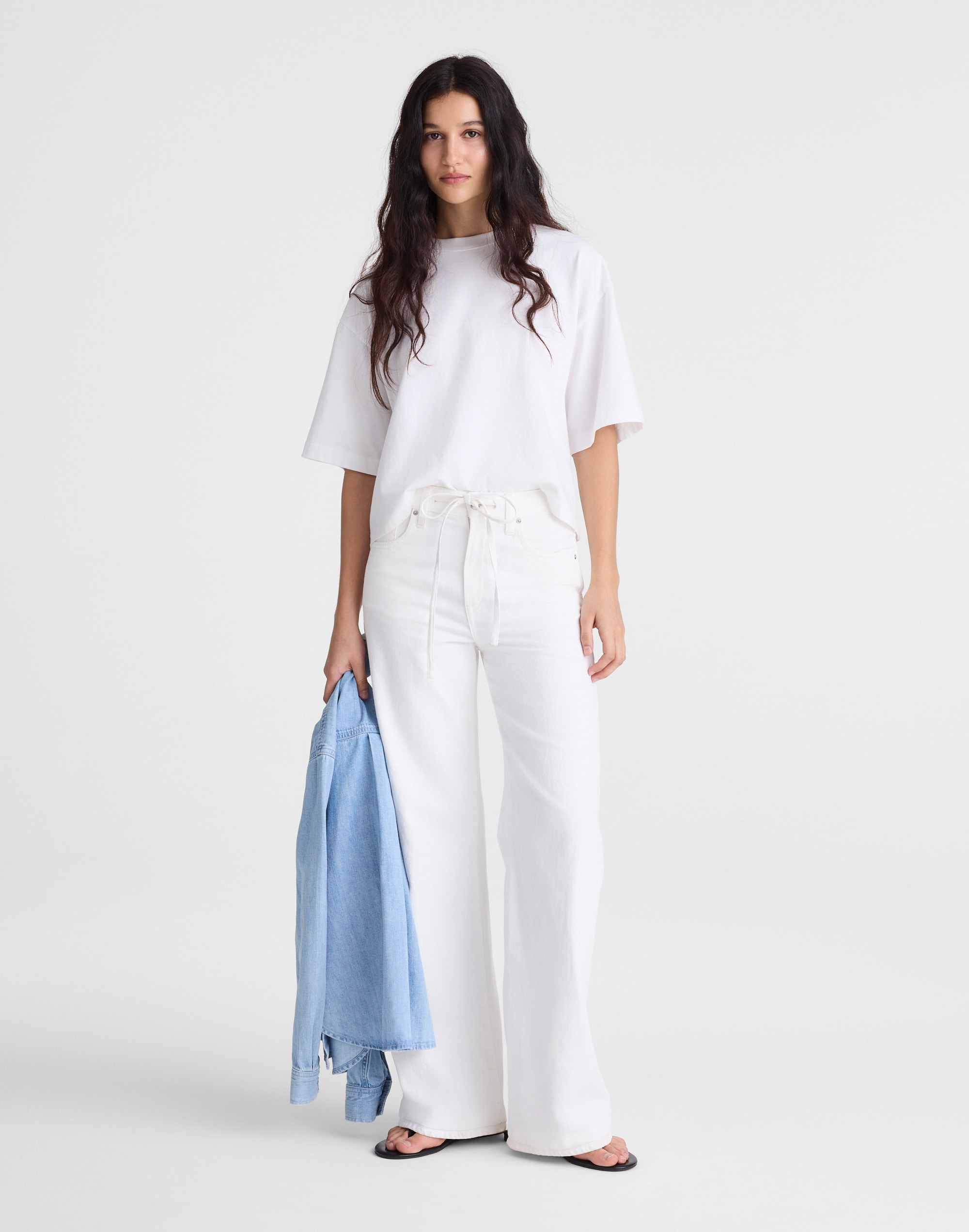 the ultimate wide-leg jean in tile white