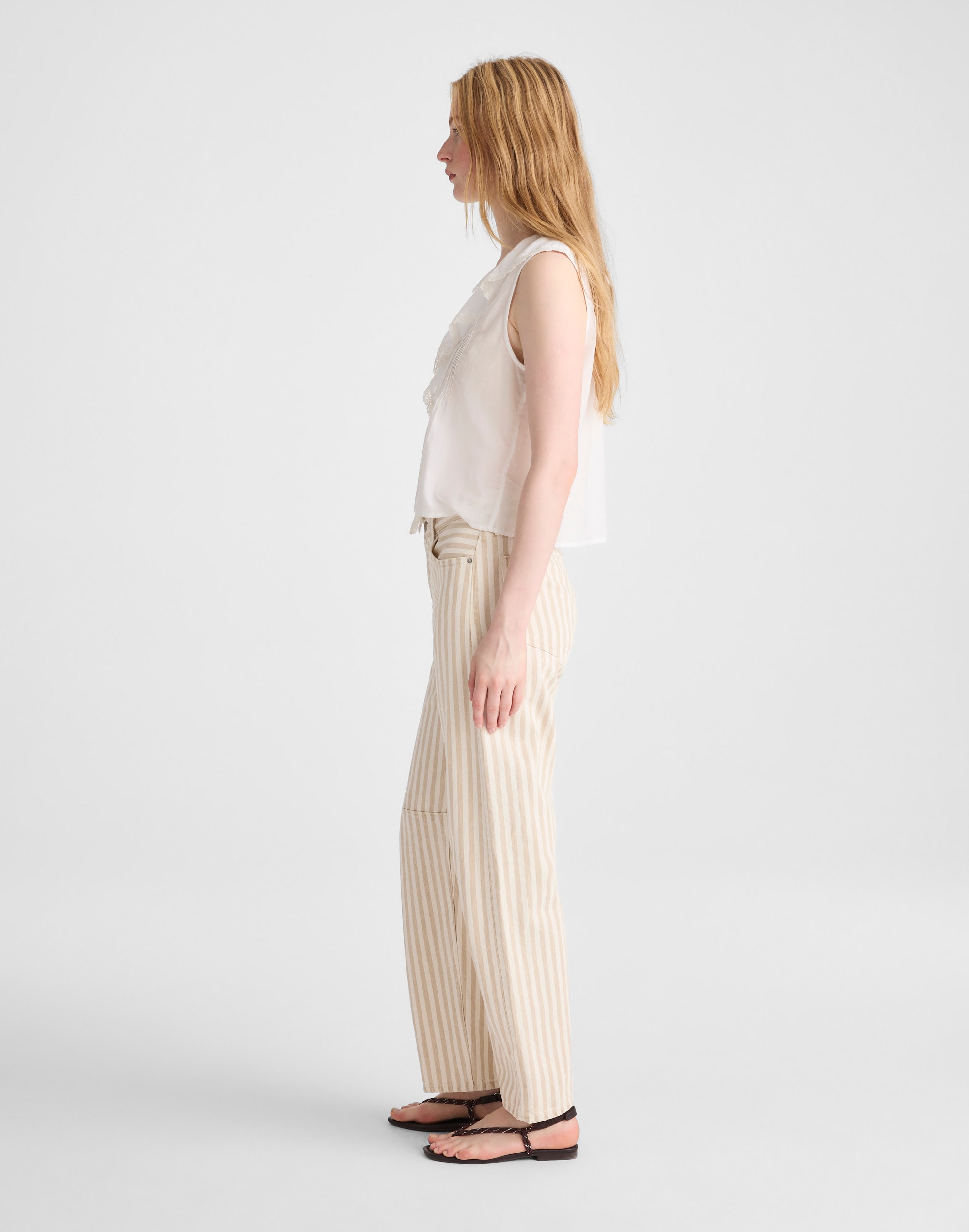 Pieced Barrel-Leg Jeans