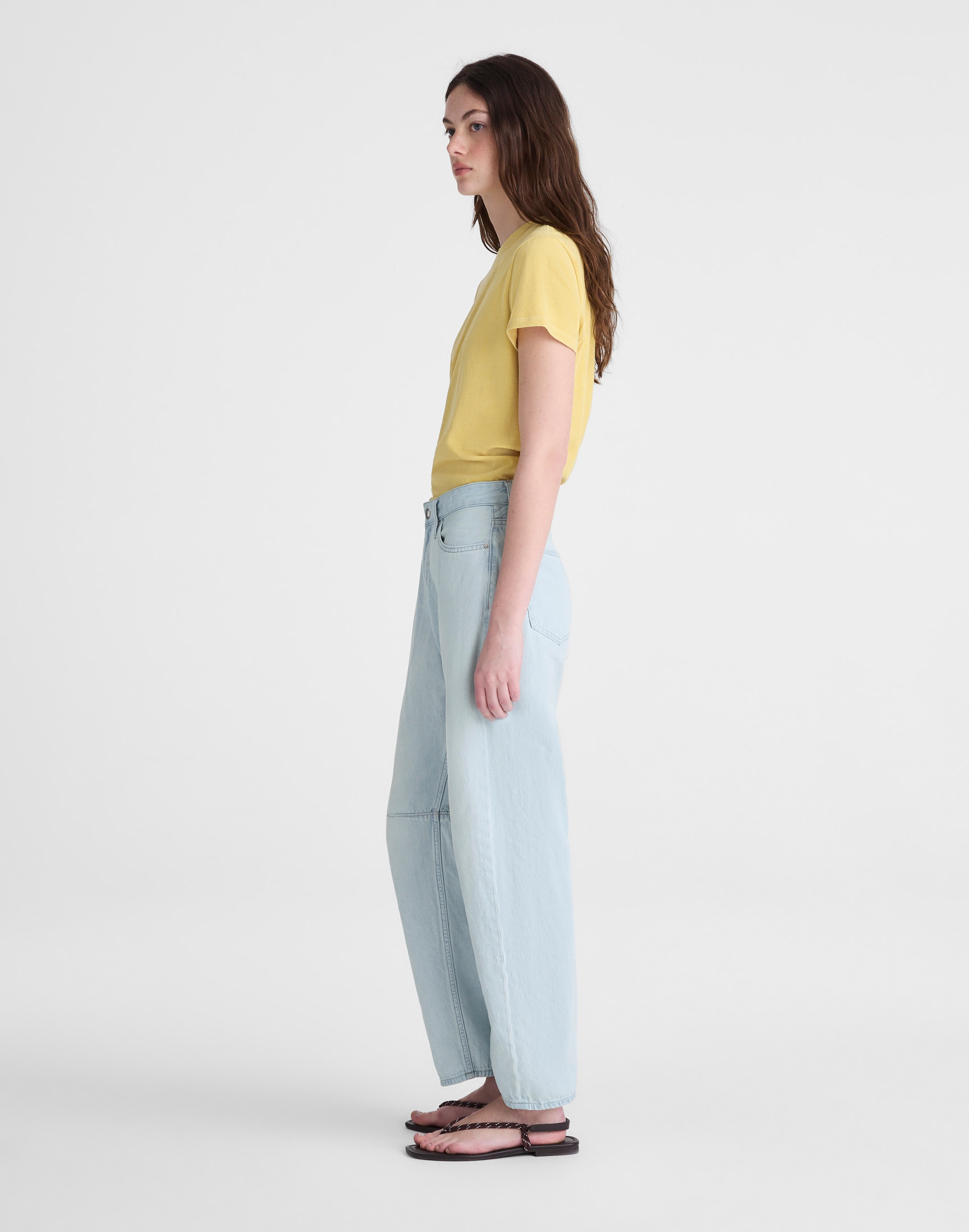 The Tall Darted Barrel-Leg Jean in Airy Denim