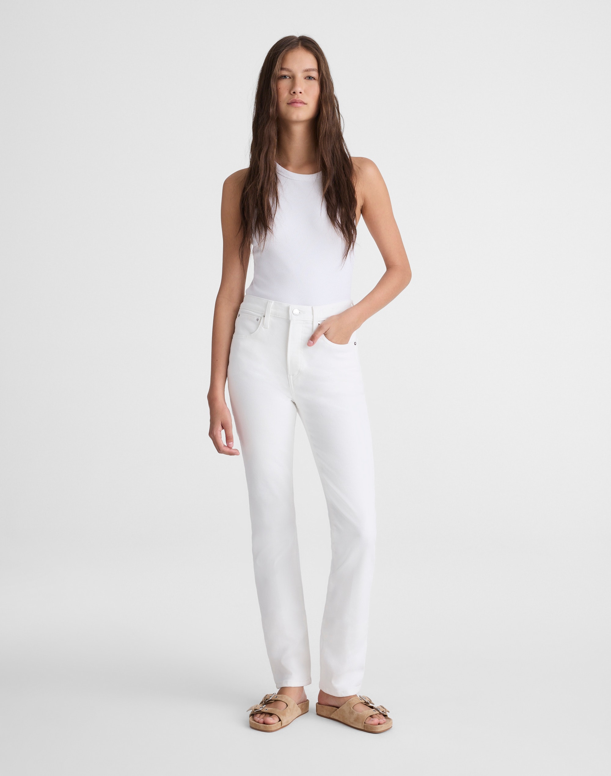 the pencil jean in super stretch denim