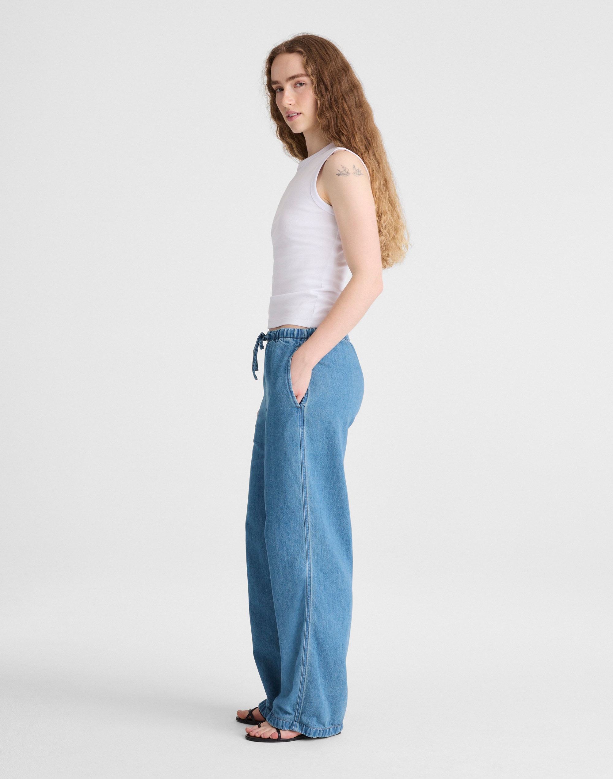 Pull-On Pants in Airy Denim