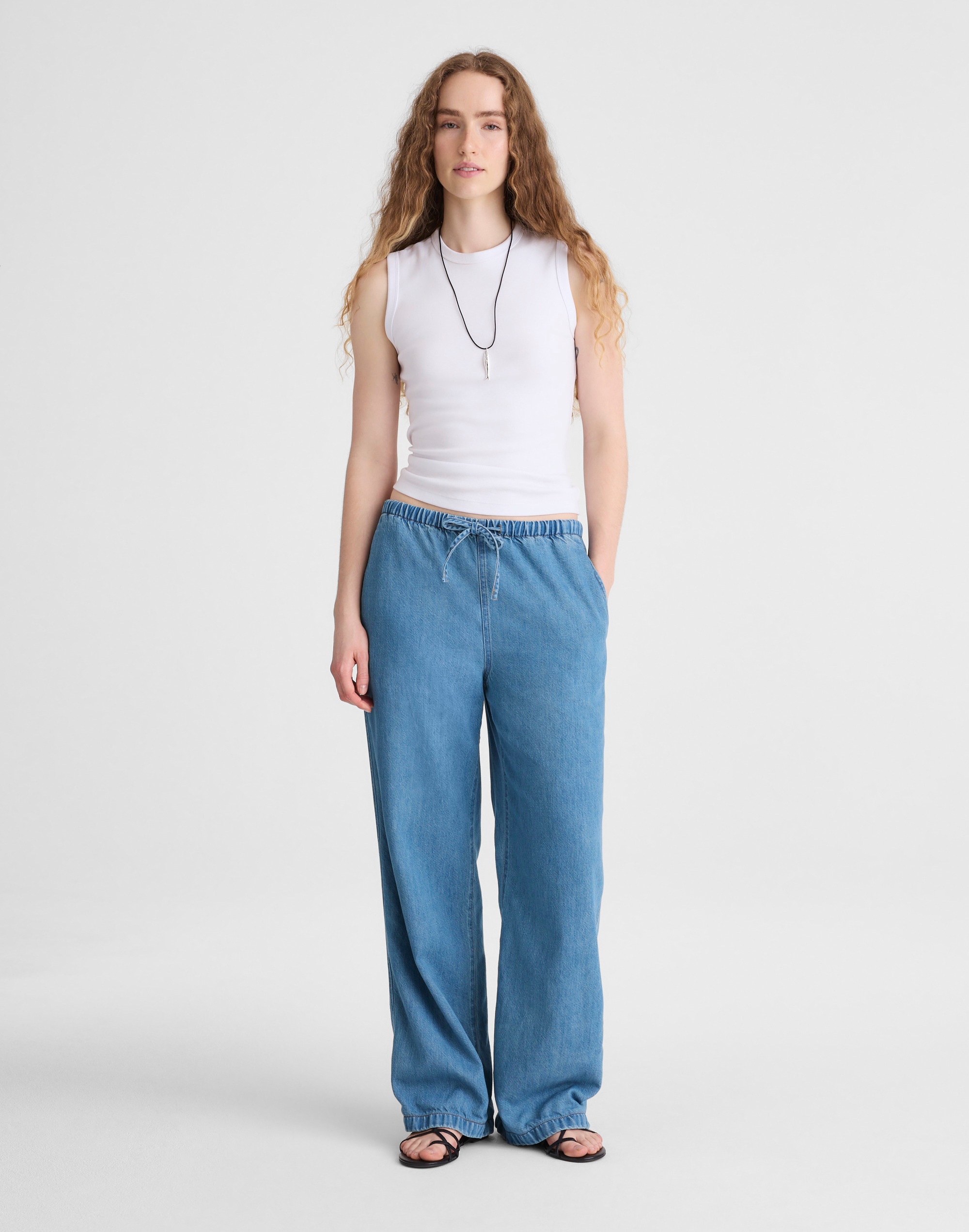 Pull-On Pants in Airy Denim