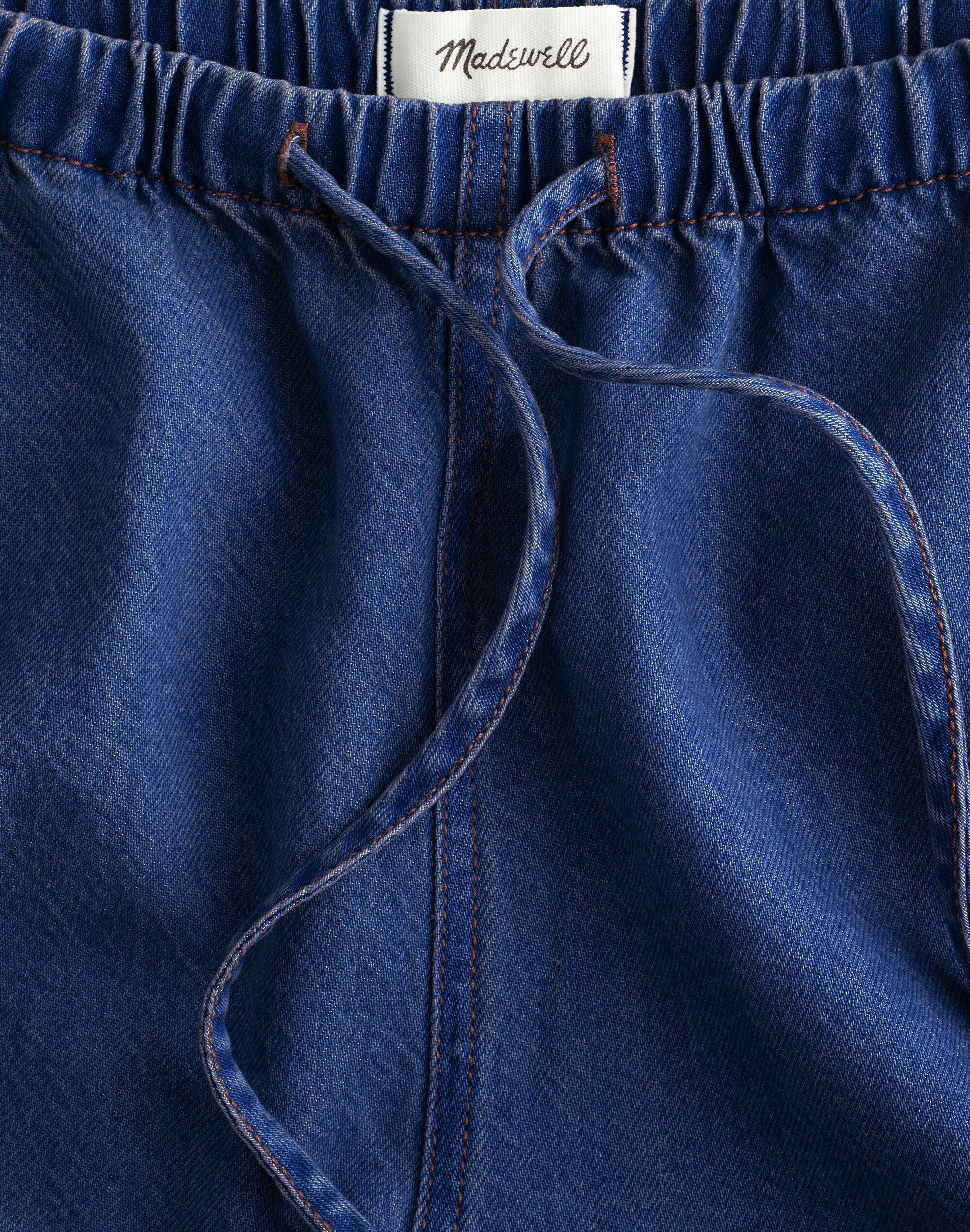 Airy Denim Pull-On Pants