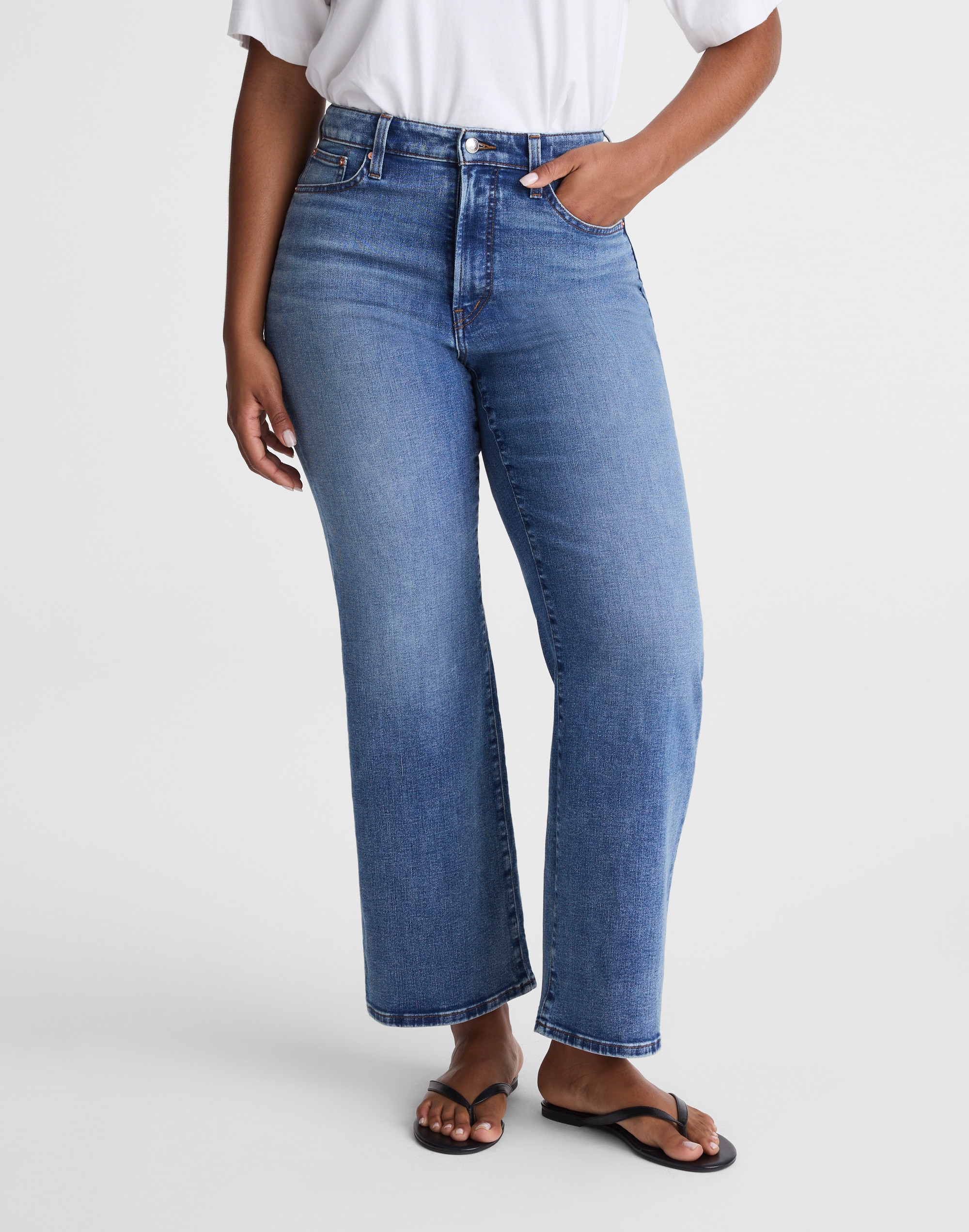 The Curvy Wide-Leg Crop Jean in Super Stretch Denim