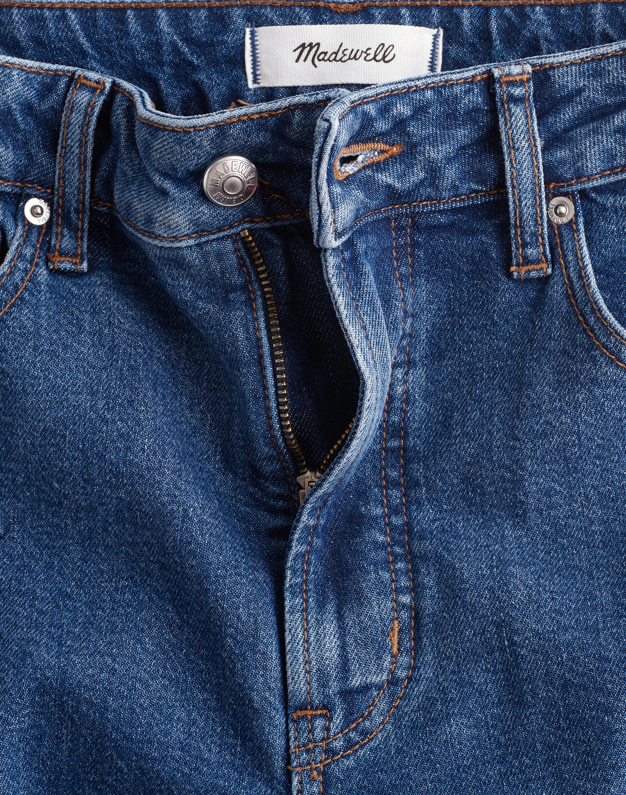 The Curvy Longline Straight Crop Jean in Marina Blue Wash
