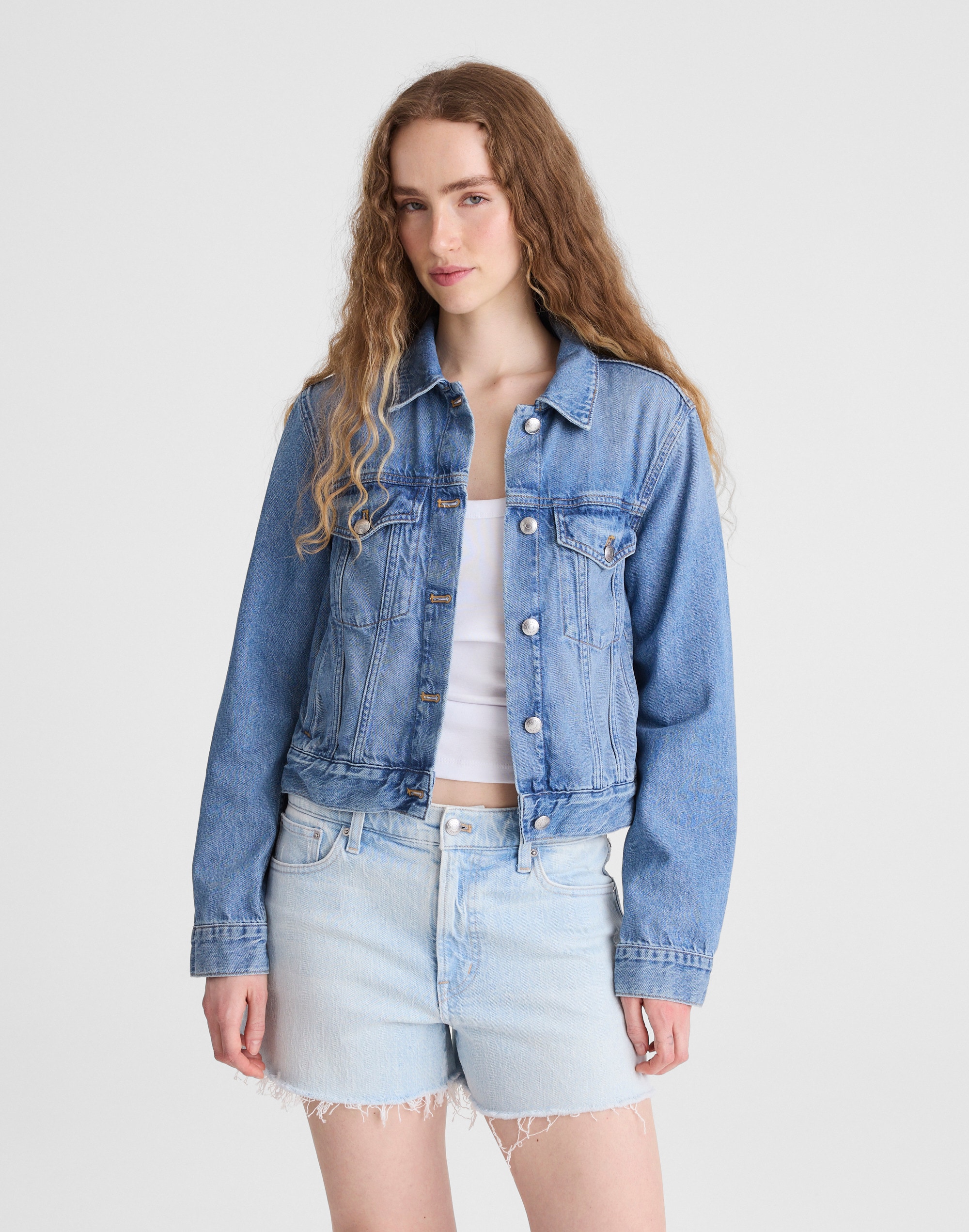 Madewell Denim Trucker Jacket In Blue