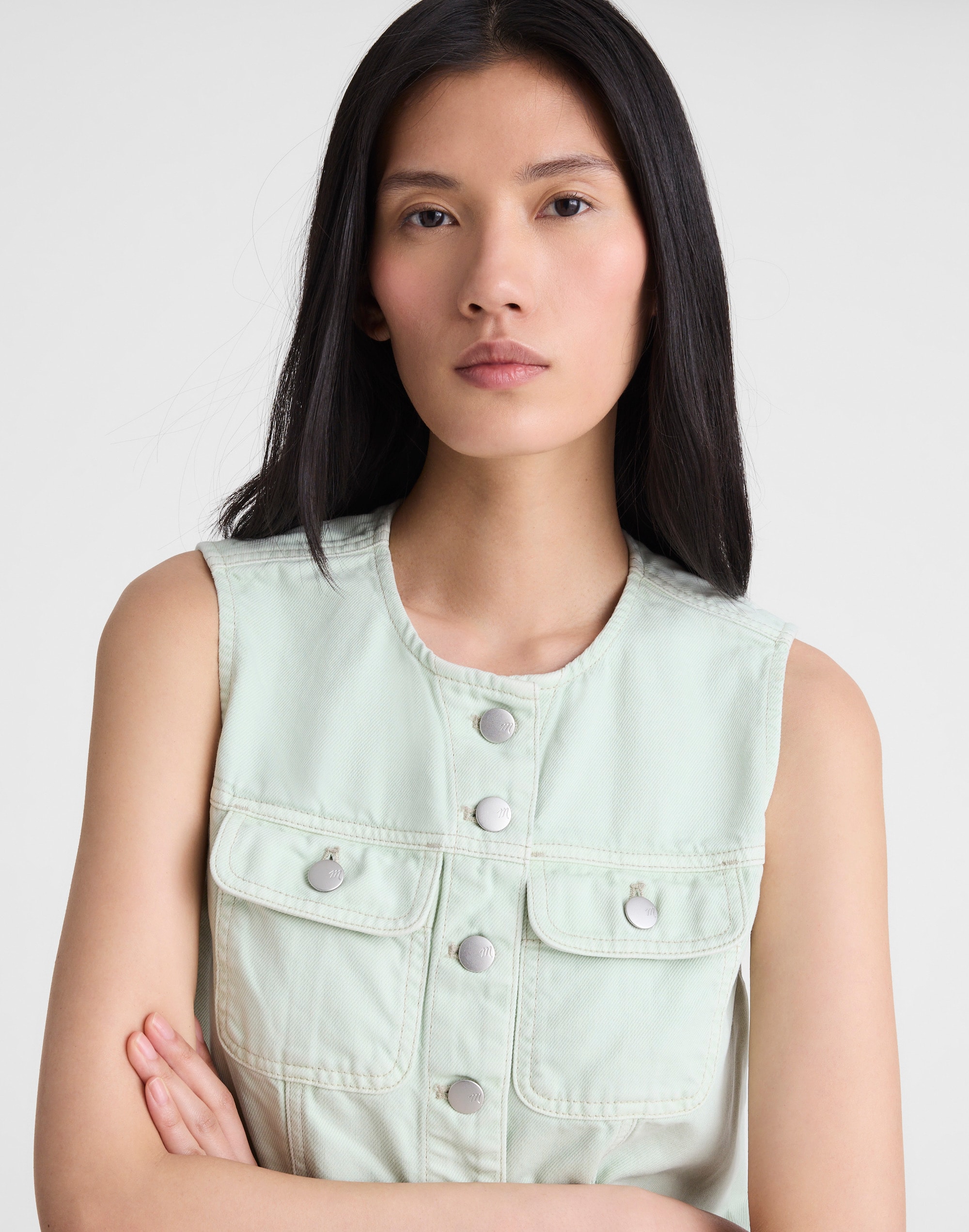 Madewell x Shopbop Airy Denim Crop Vest