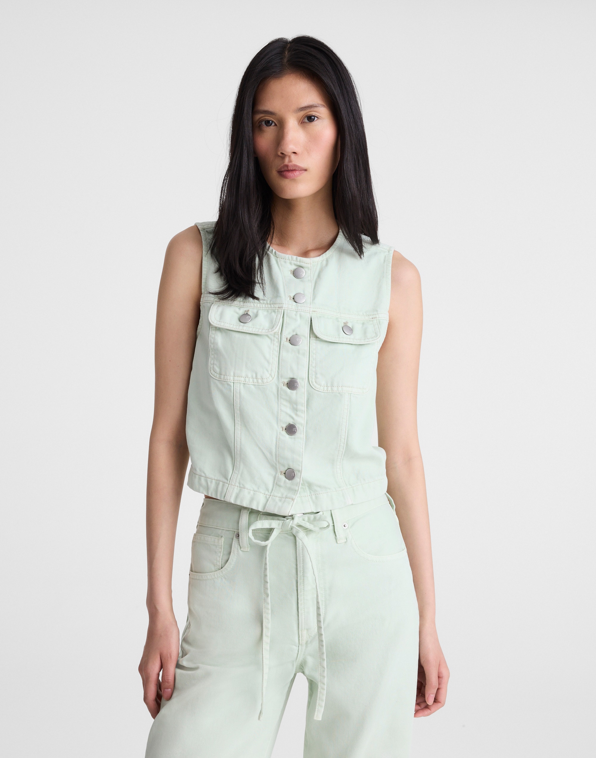 Madewell x Shopbop Airy Denim Crop Vest