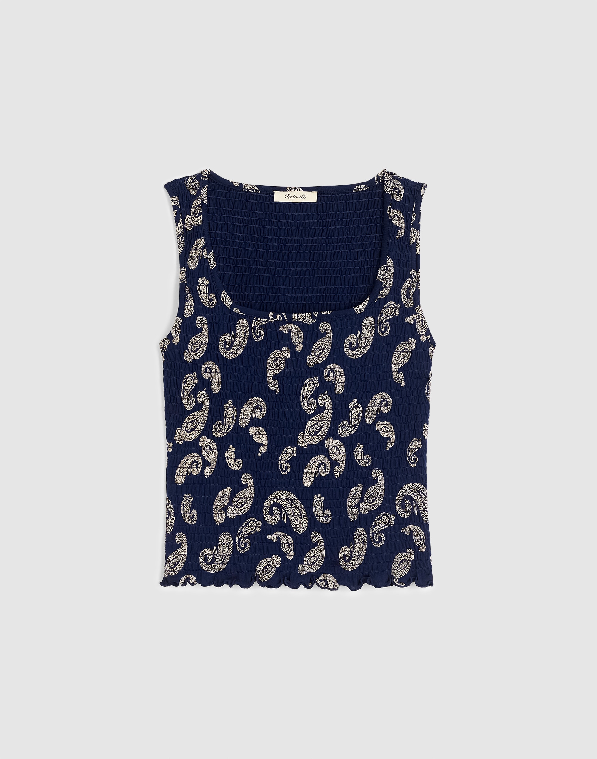 Madewell x Shopbop Smocked Squareneck Tank