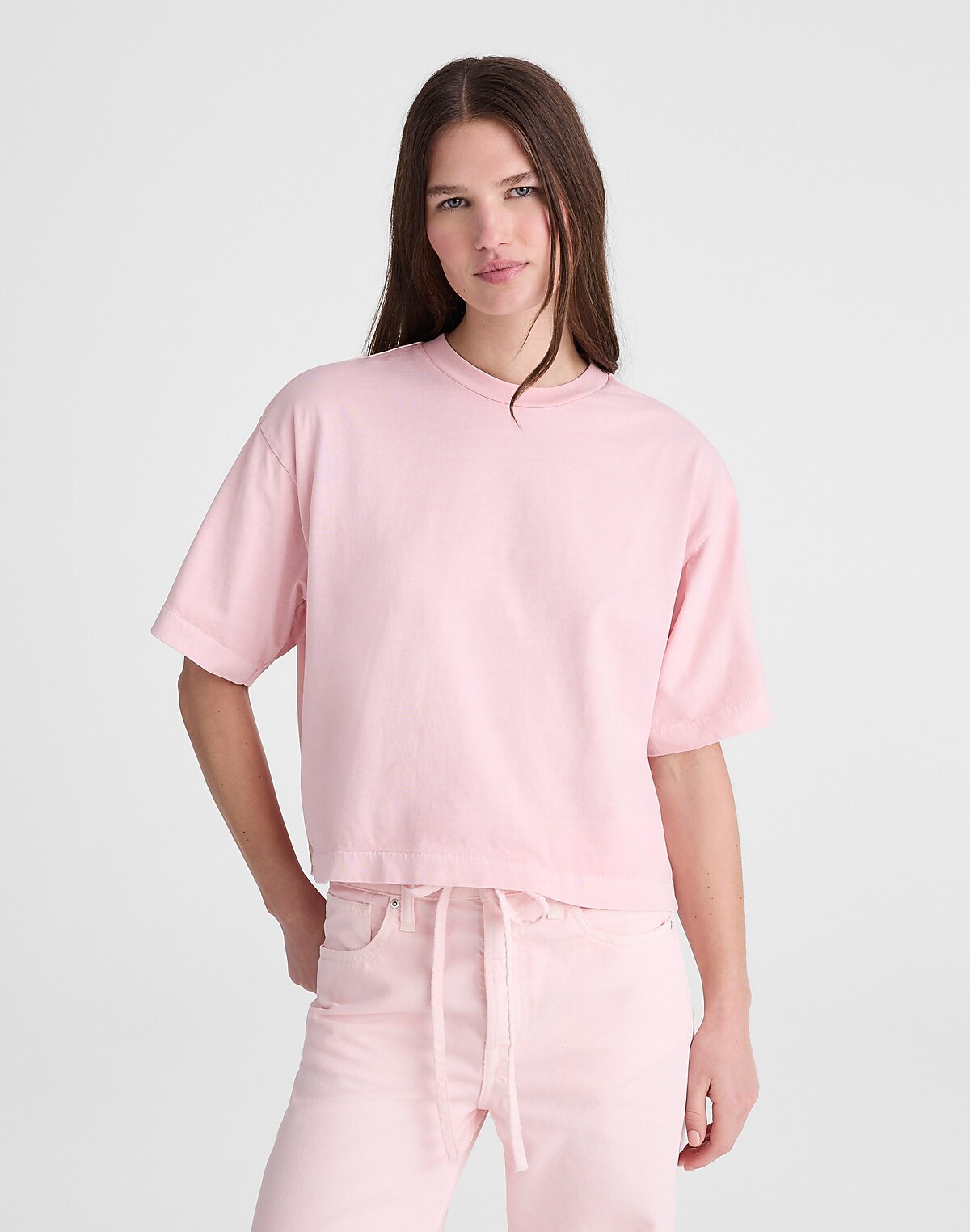Madewell x Shopbop Boxy Crop Tee in Allday Jersey