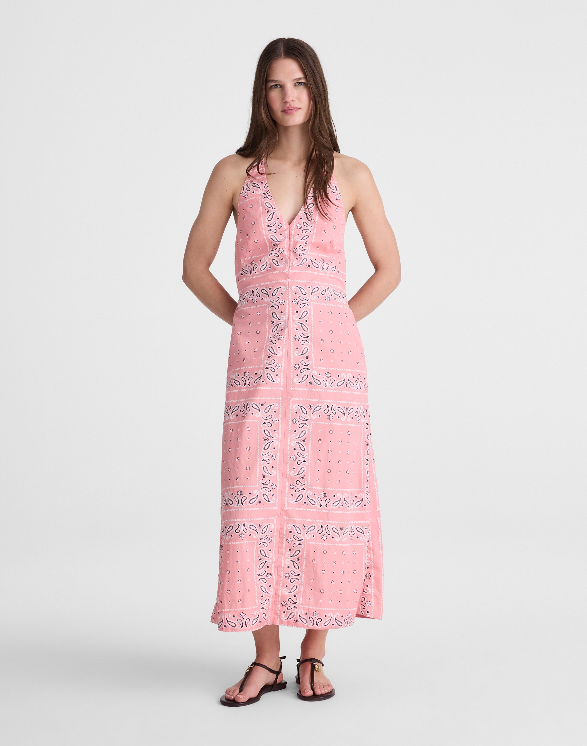 madewell x shopbop smocked halter midi dress