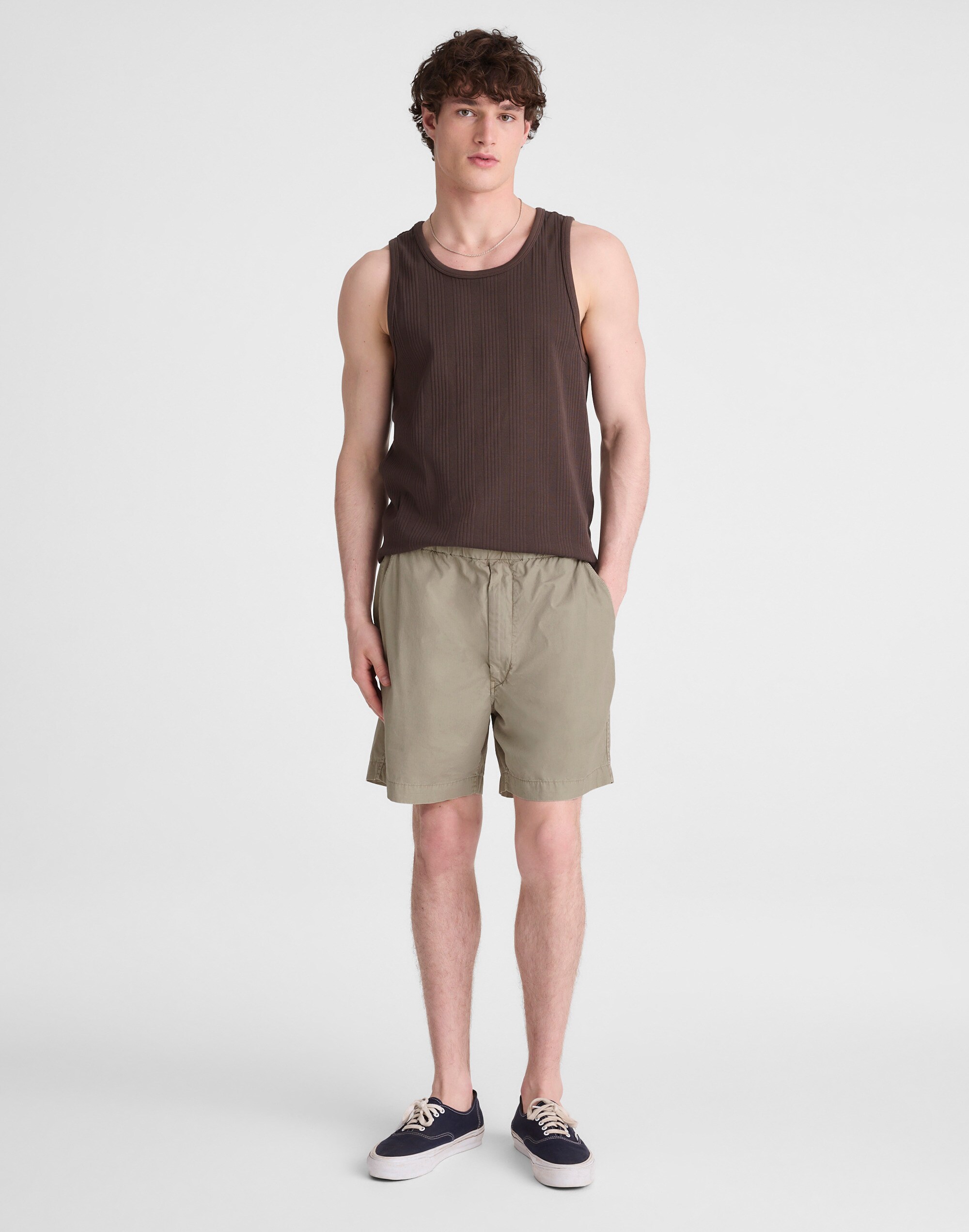 Pull-On Short in Poplin