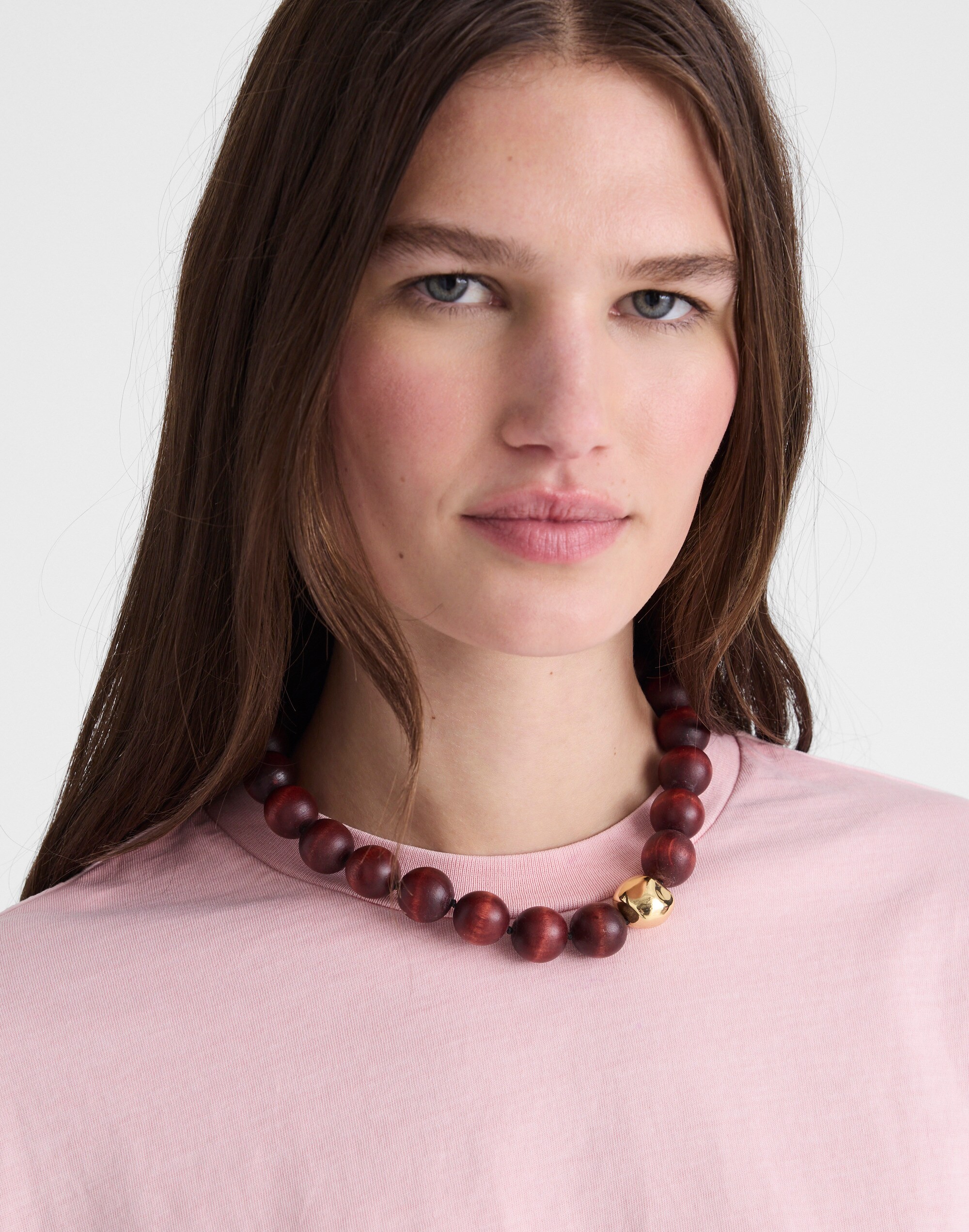 Madewell x Shopbop Oversized Wood Beaded Choker Necklace