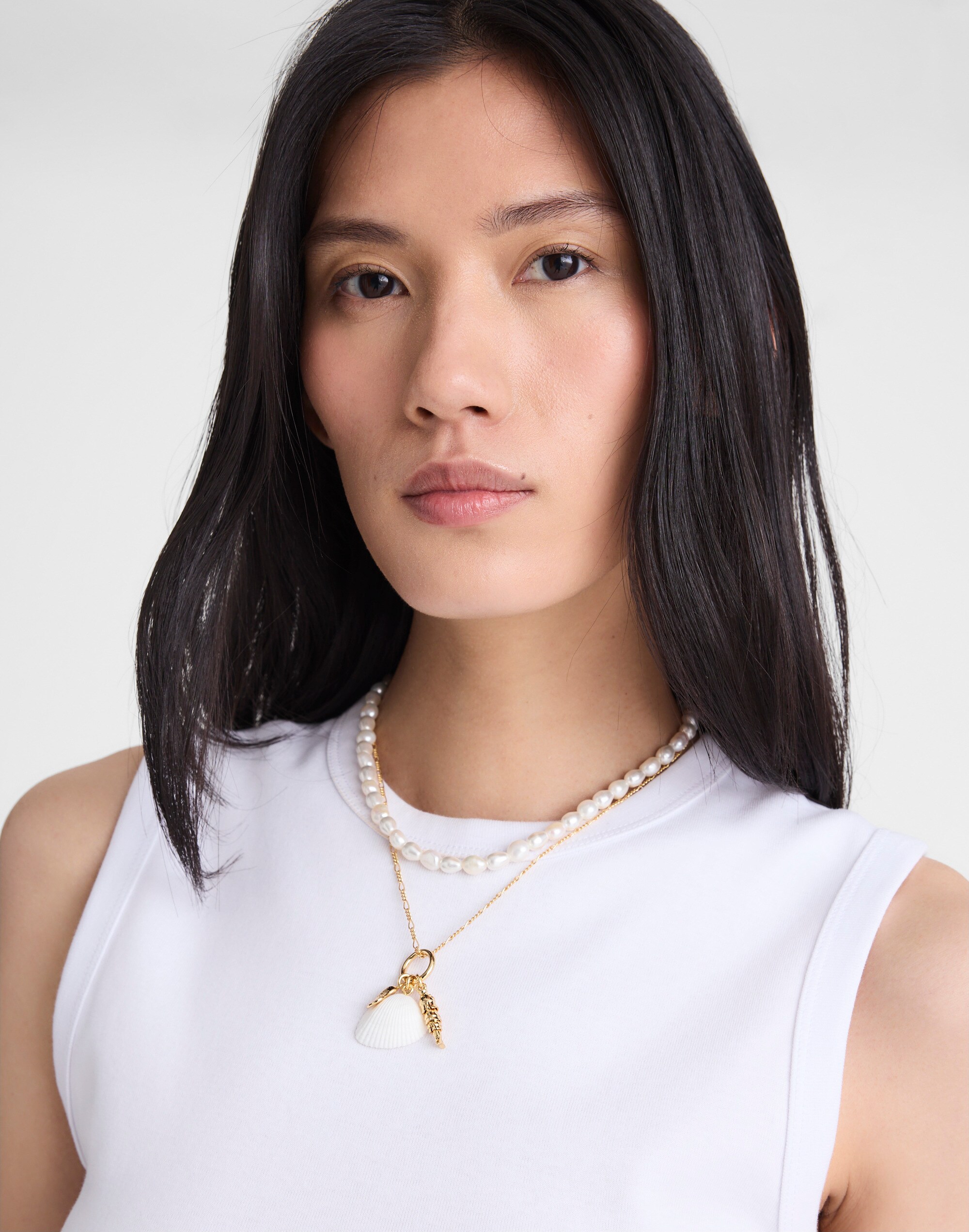 Madewell x Shopbop Beaded Shell Necklace Set