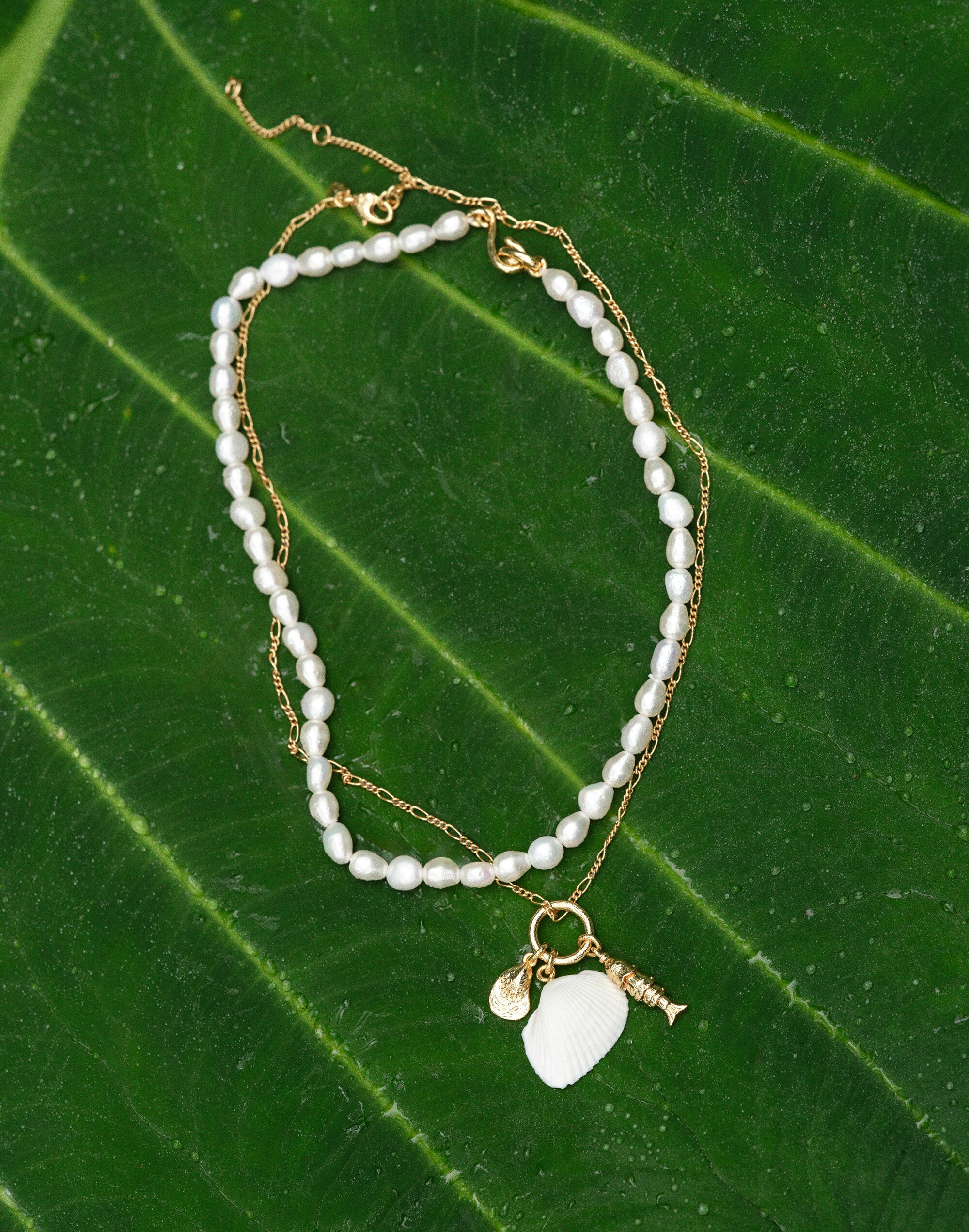 Madewell x Shopbop Beaded Shell Necklace Set