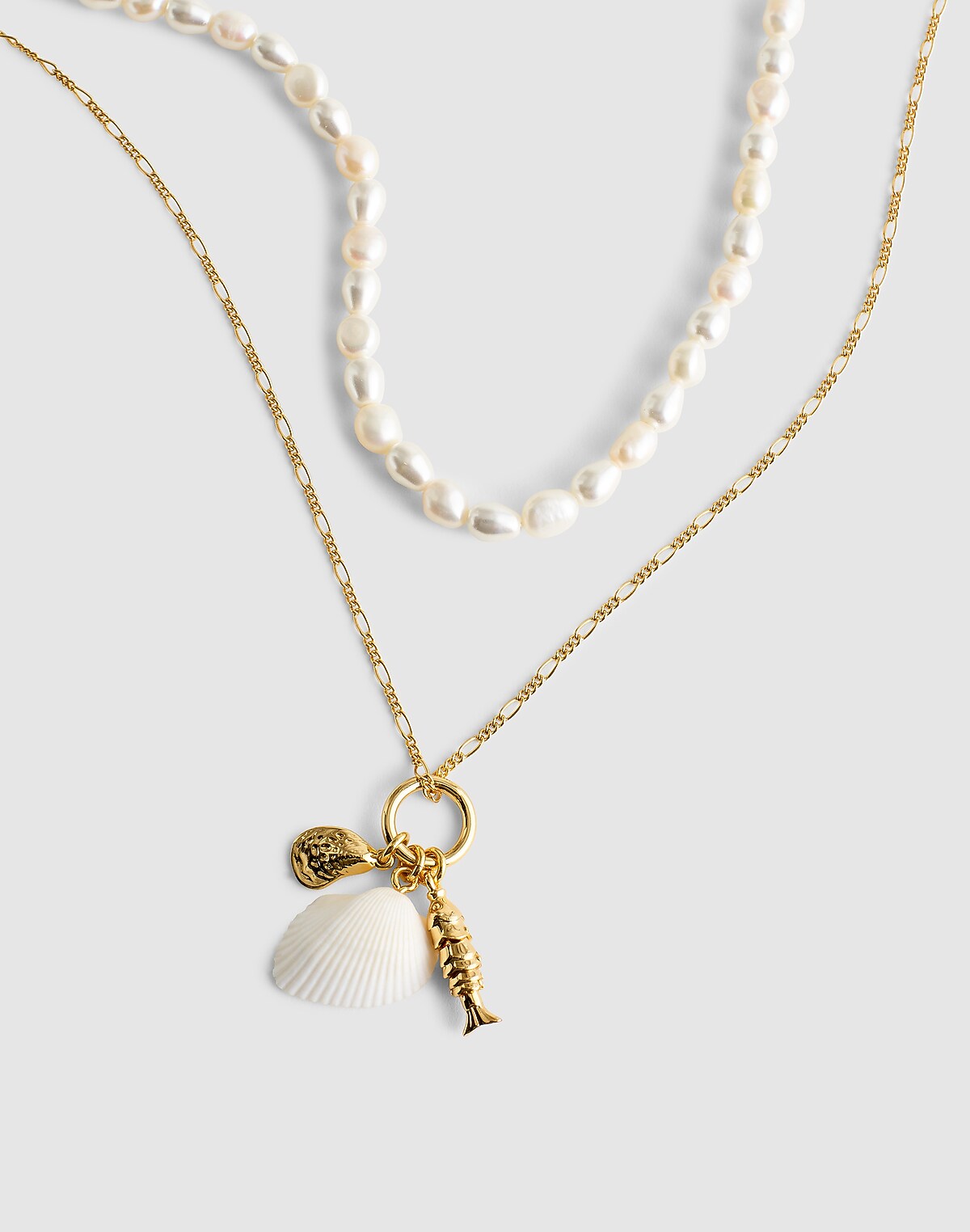 Madewell x Shopbop Beaded Shell Necklace Set