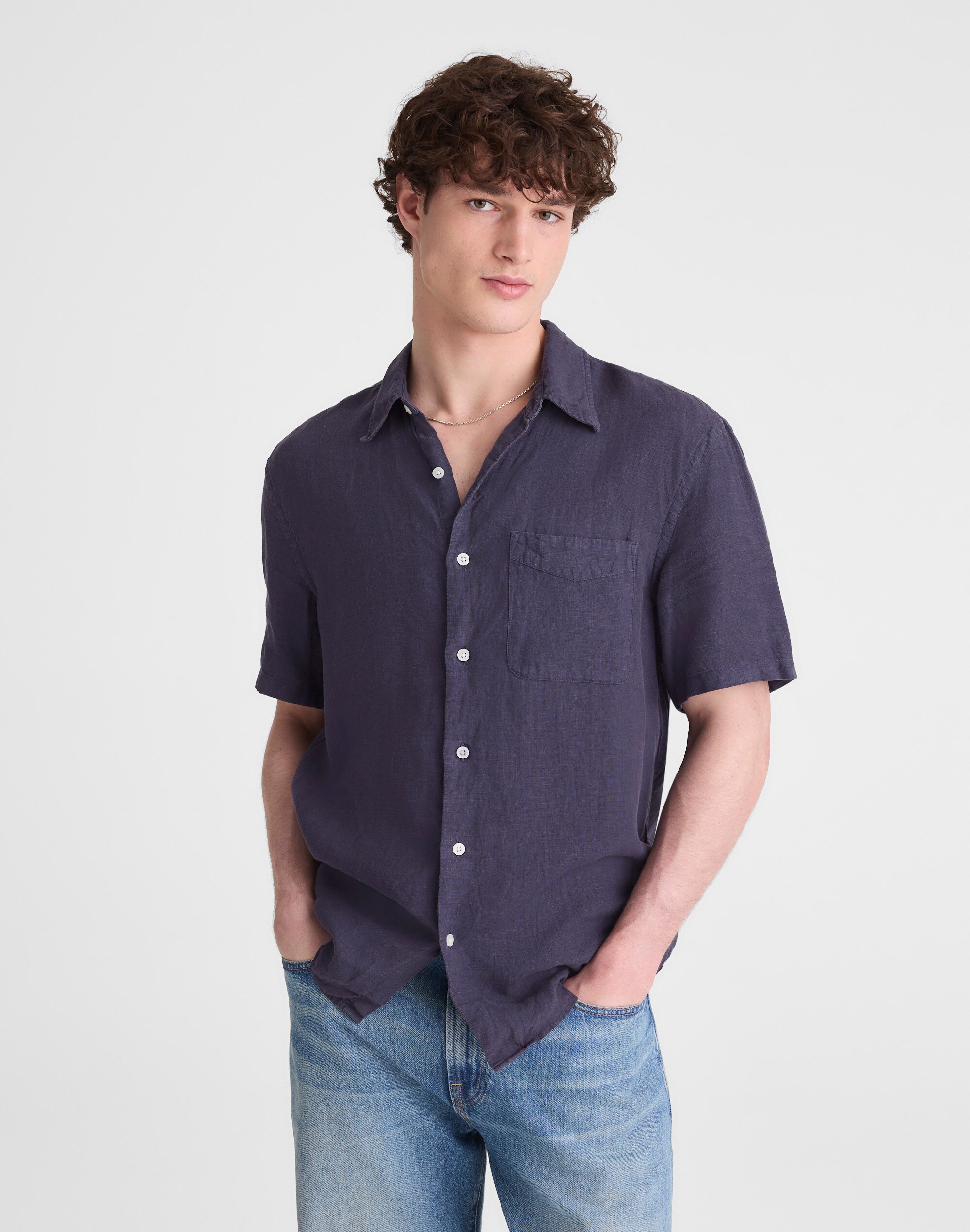 The Allday Short-Sleeve Shirt in Linen