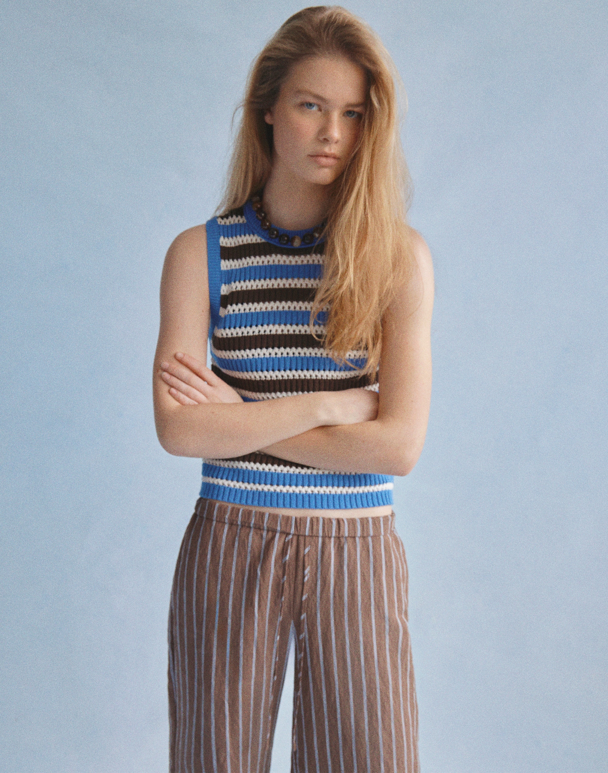 Open-Stitch Sweater Tank in 100% Cotton