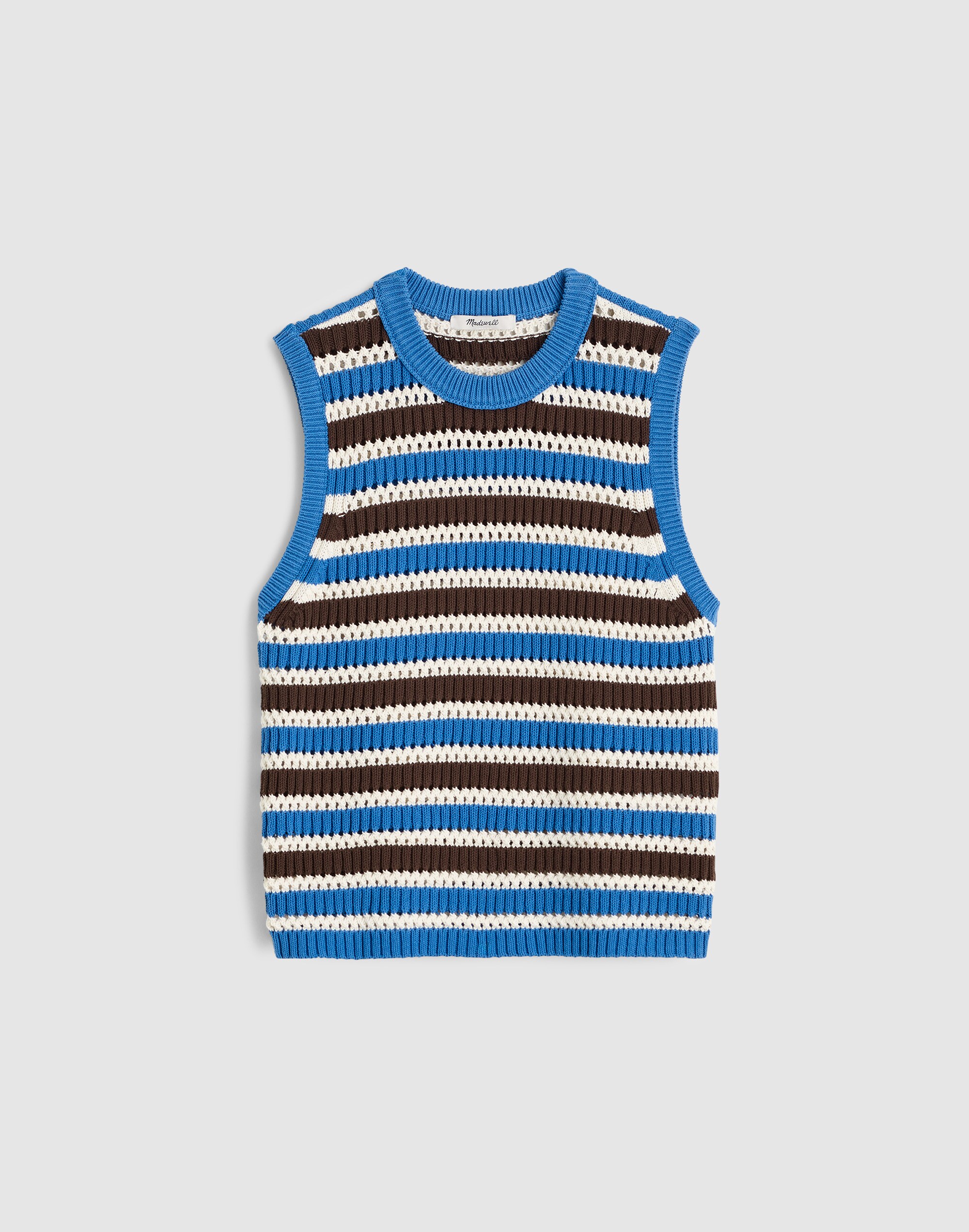 Open-Stitch Sweater Tank in 100% Cotton