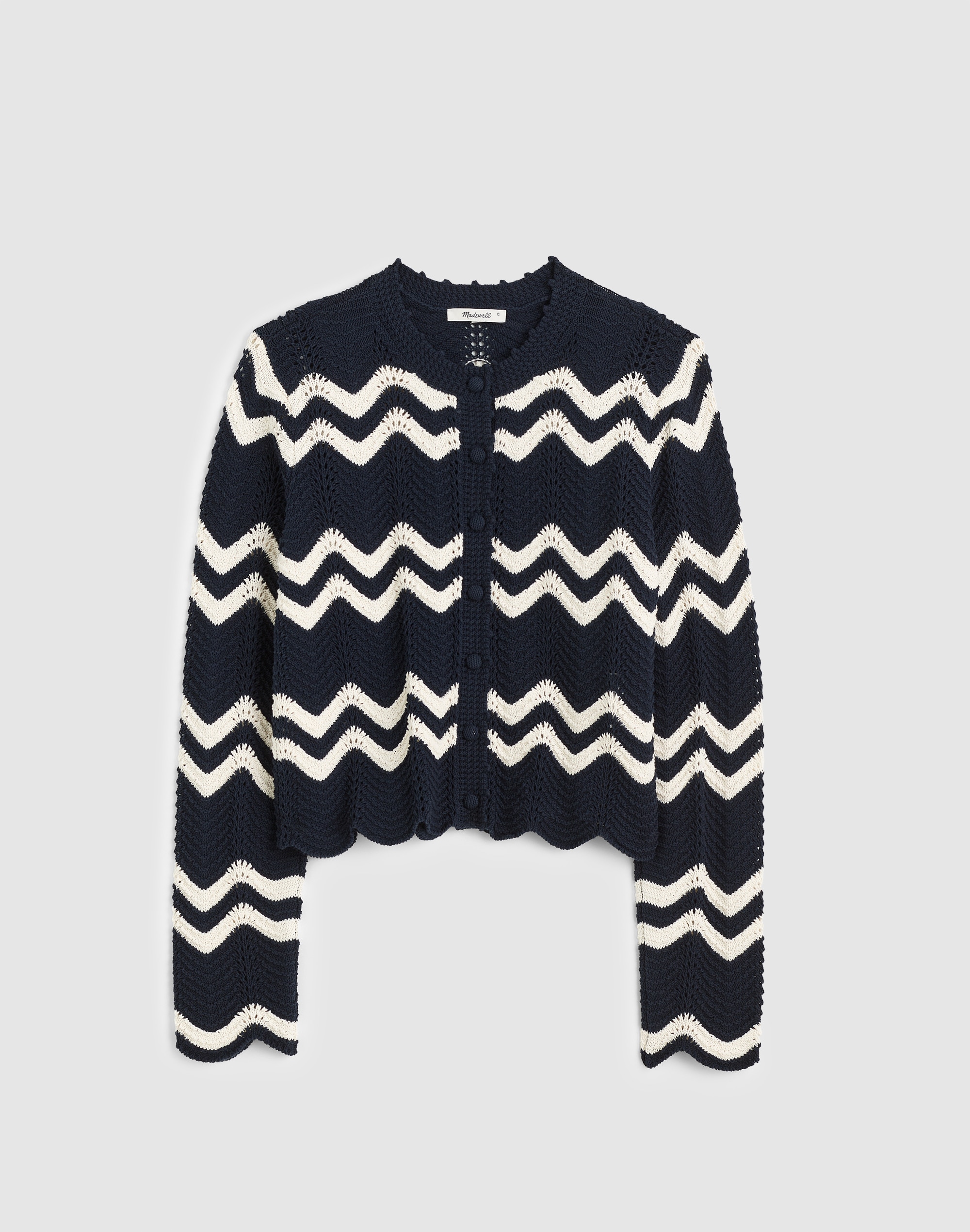 Wavy-Knit Cardigan