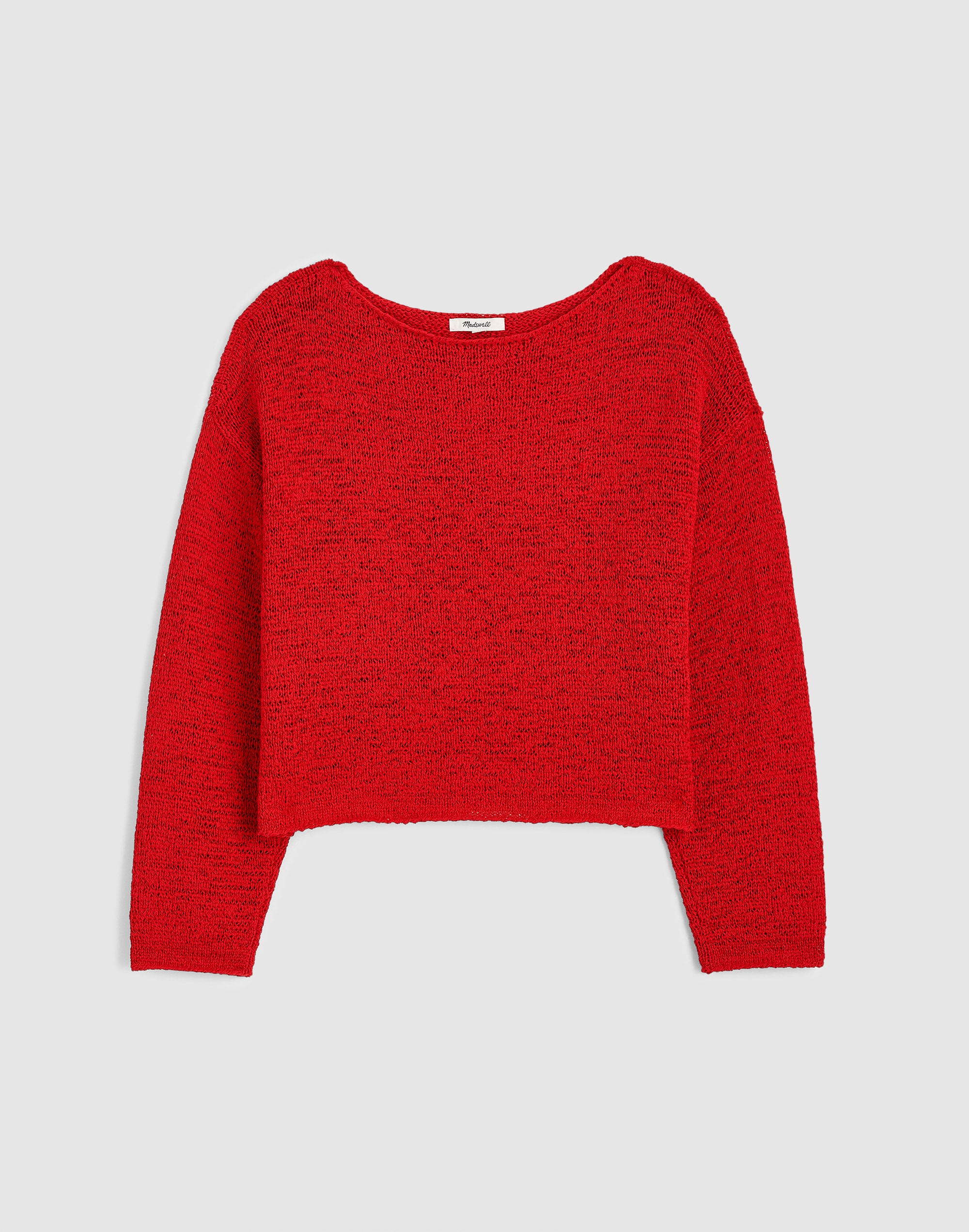 Madewell Boatneck Pullover Sweater In Red