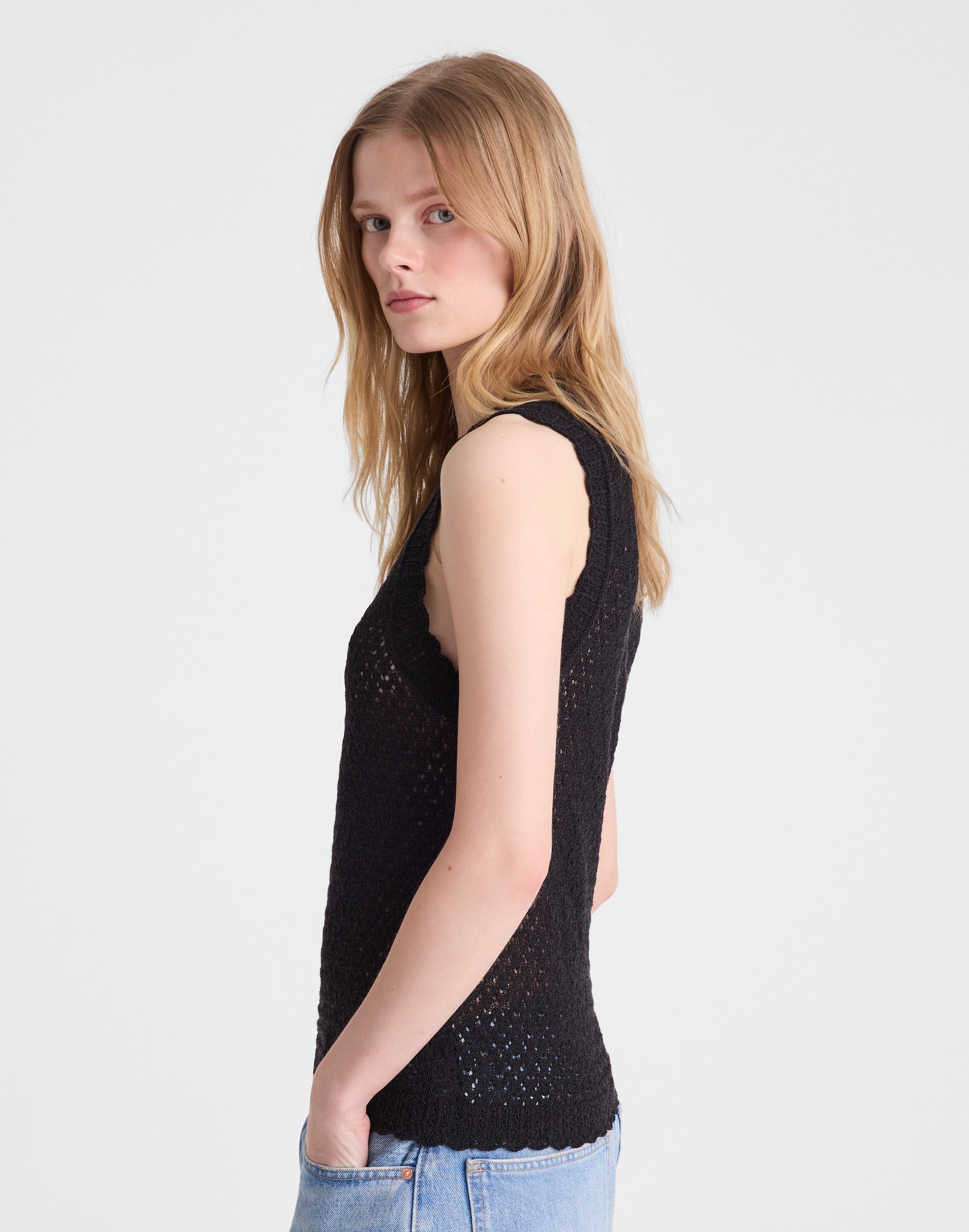 Pointelle Sleeveless Top