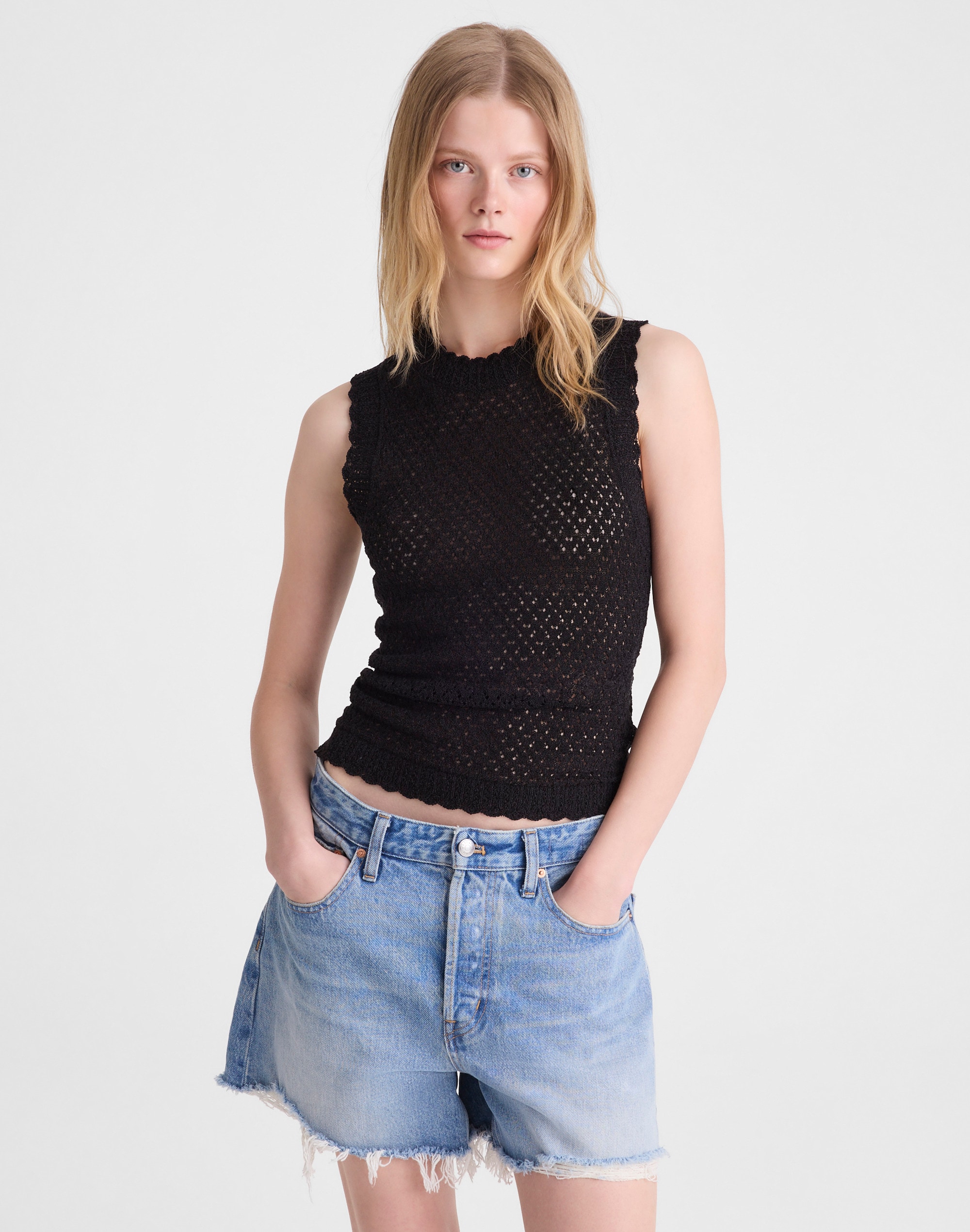 Pointelle Sleeveless Top