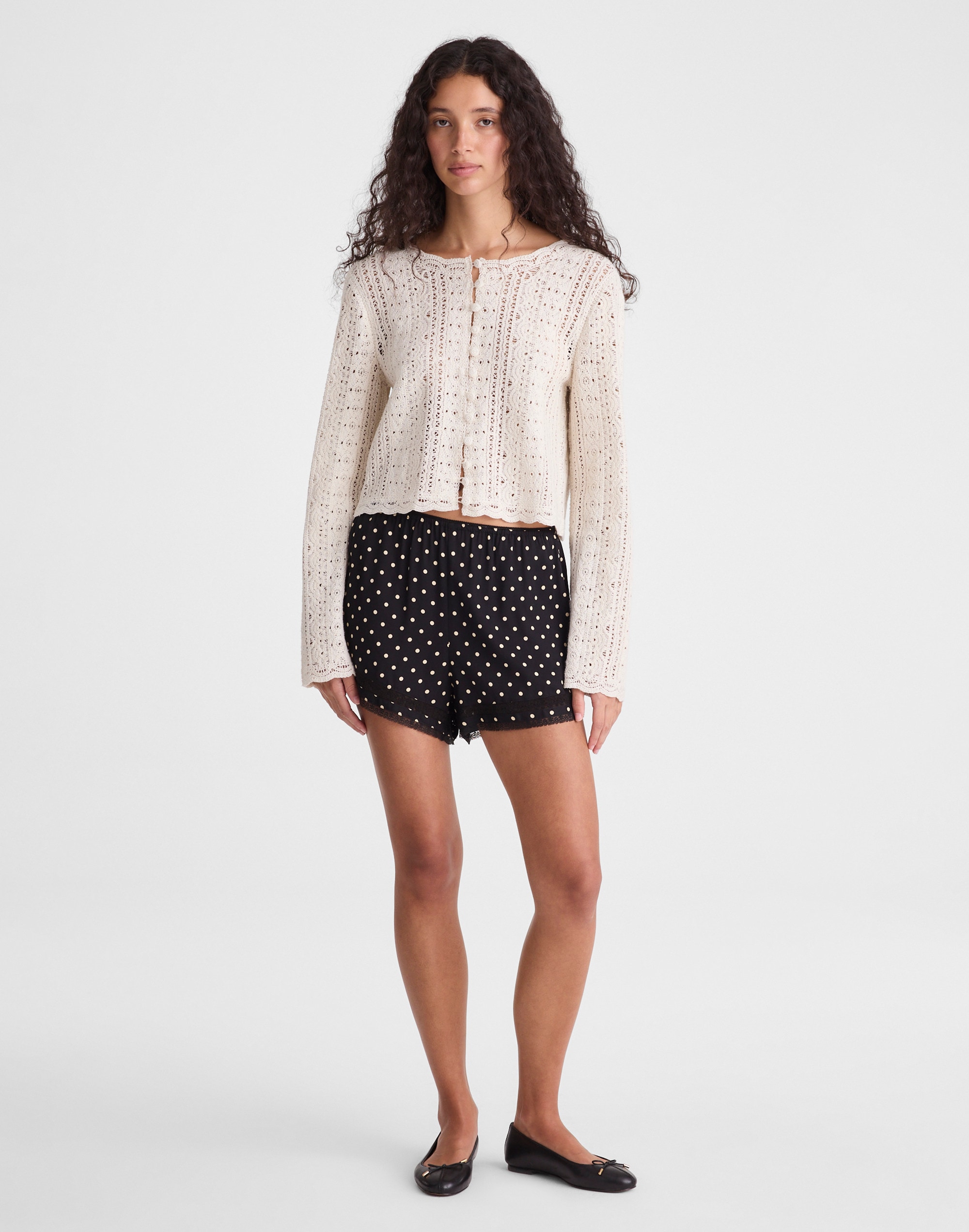 Open-Knit Lace Cardigan