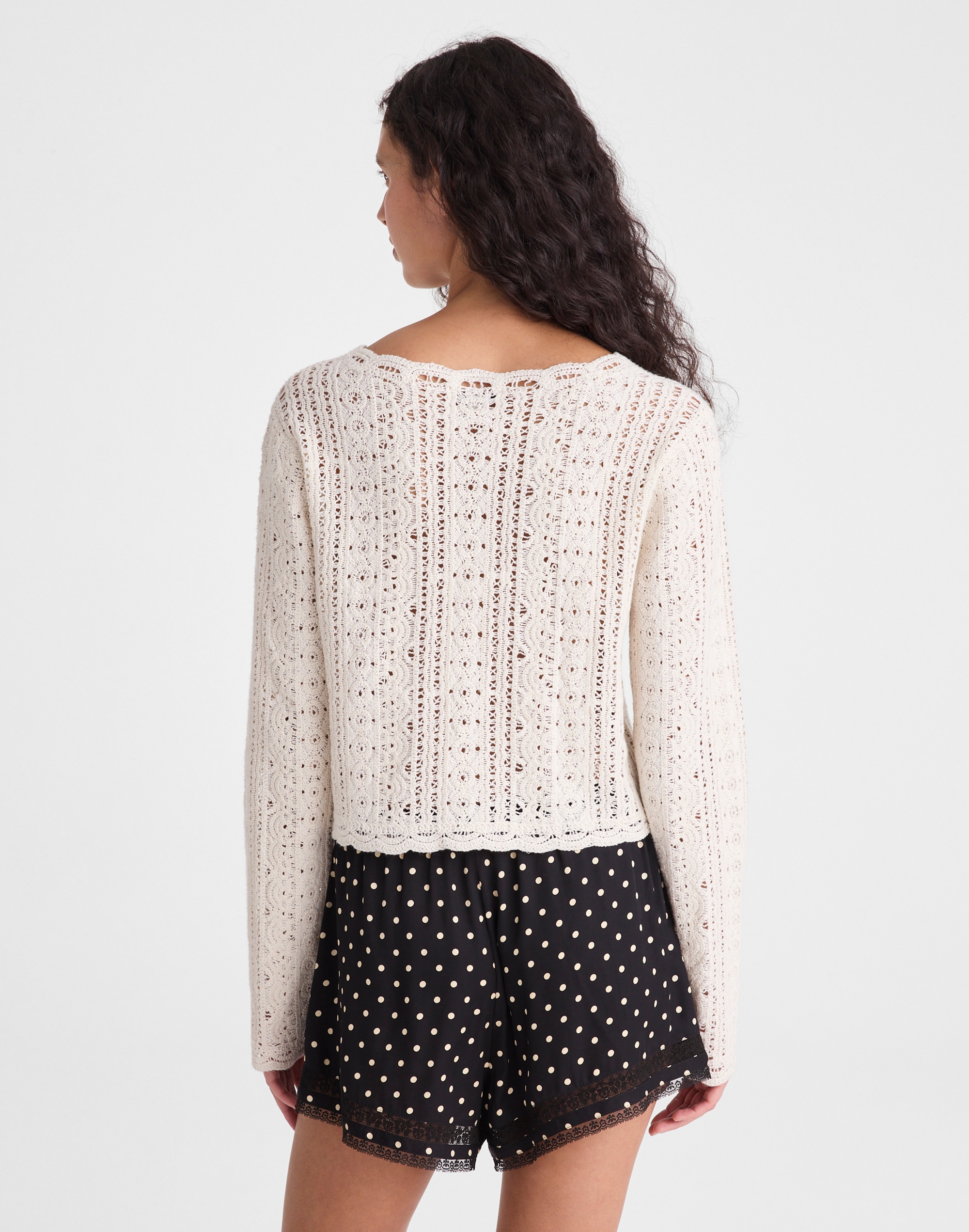 Open-Knit Lace Cardigan
