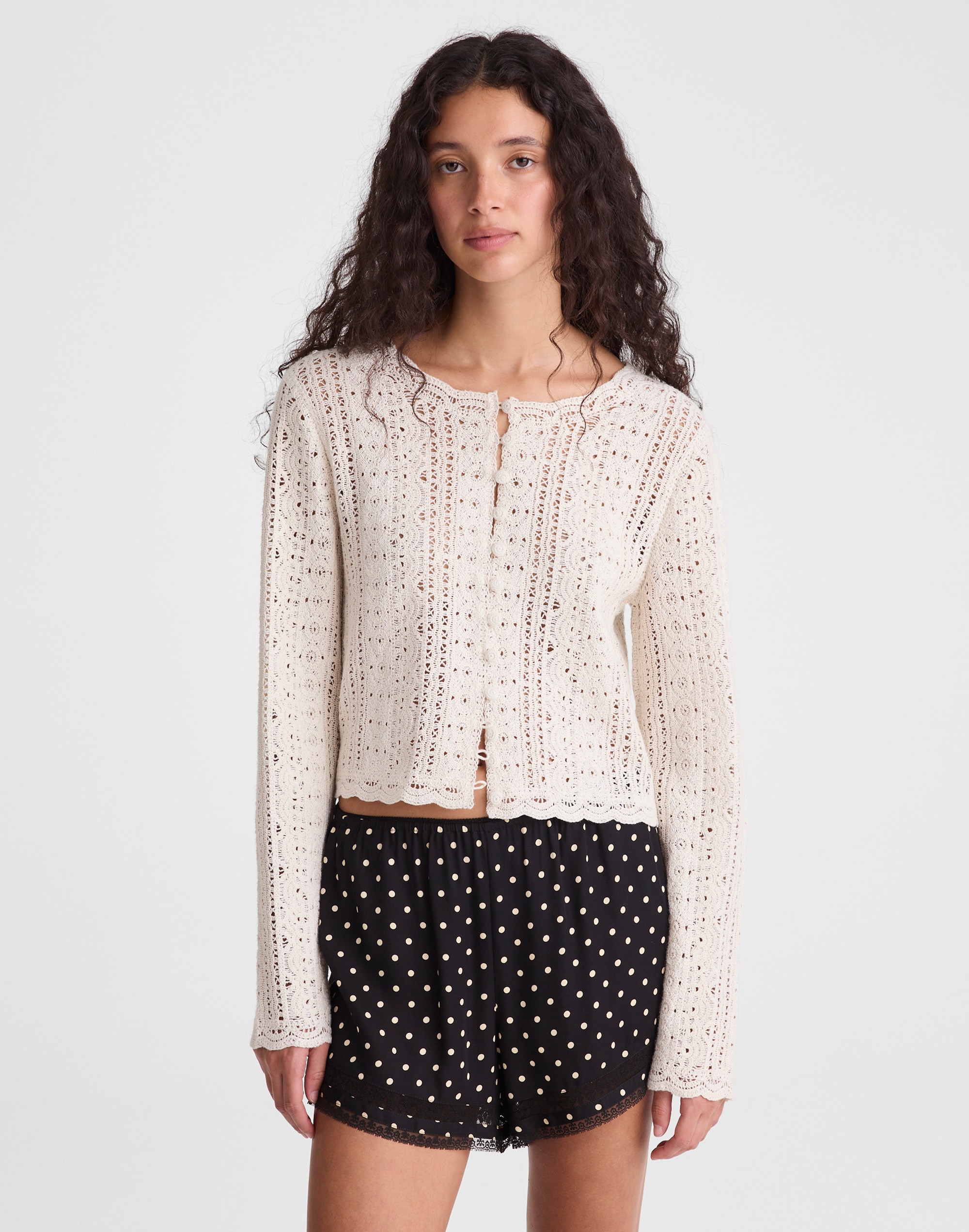 Madewell Open-knit Lace Cardigan In White