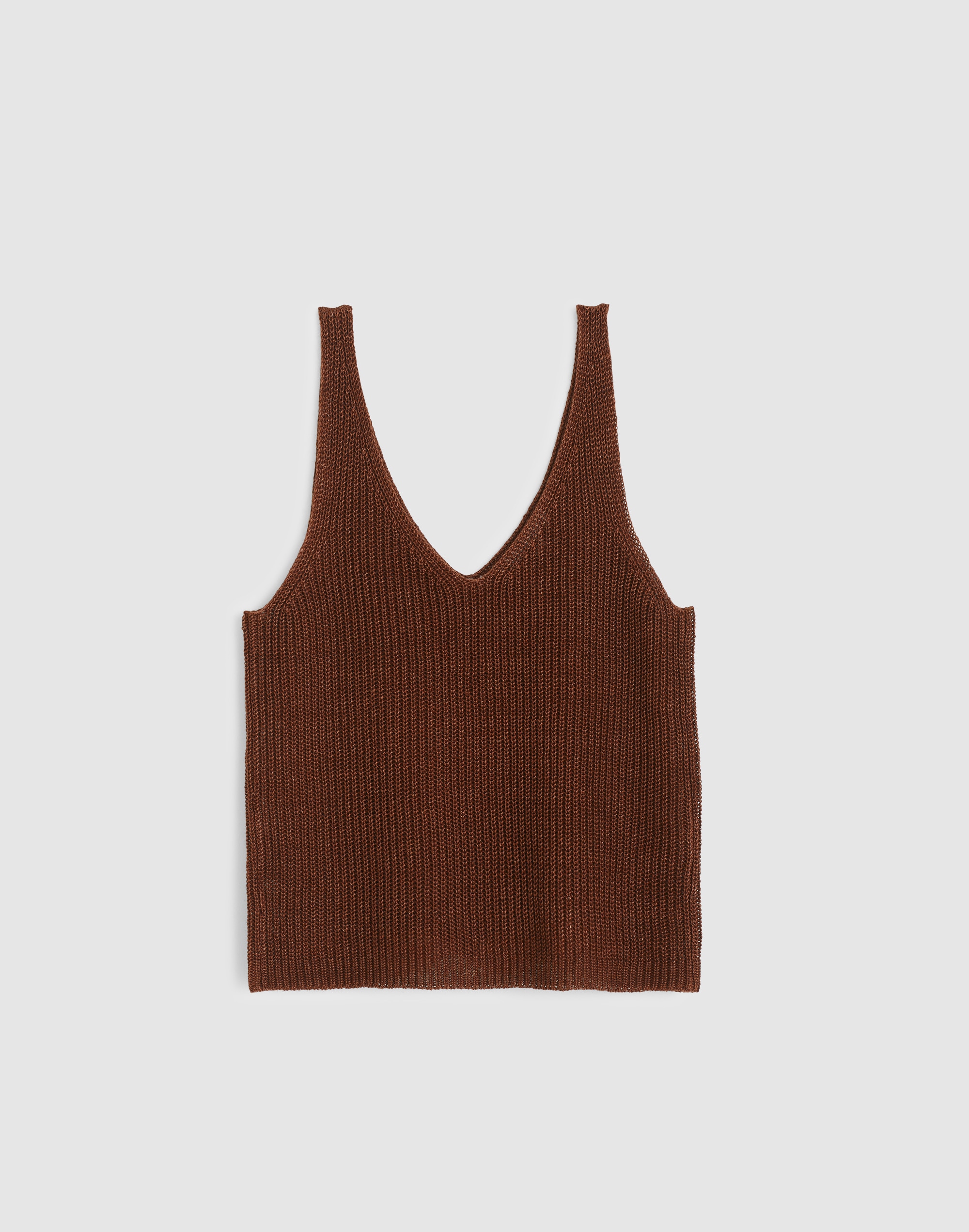 V-Neck Tank in 100% Linen
