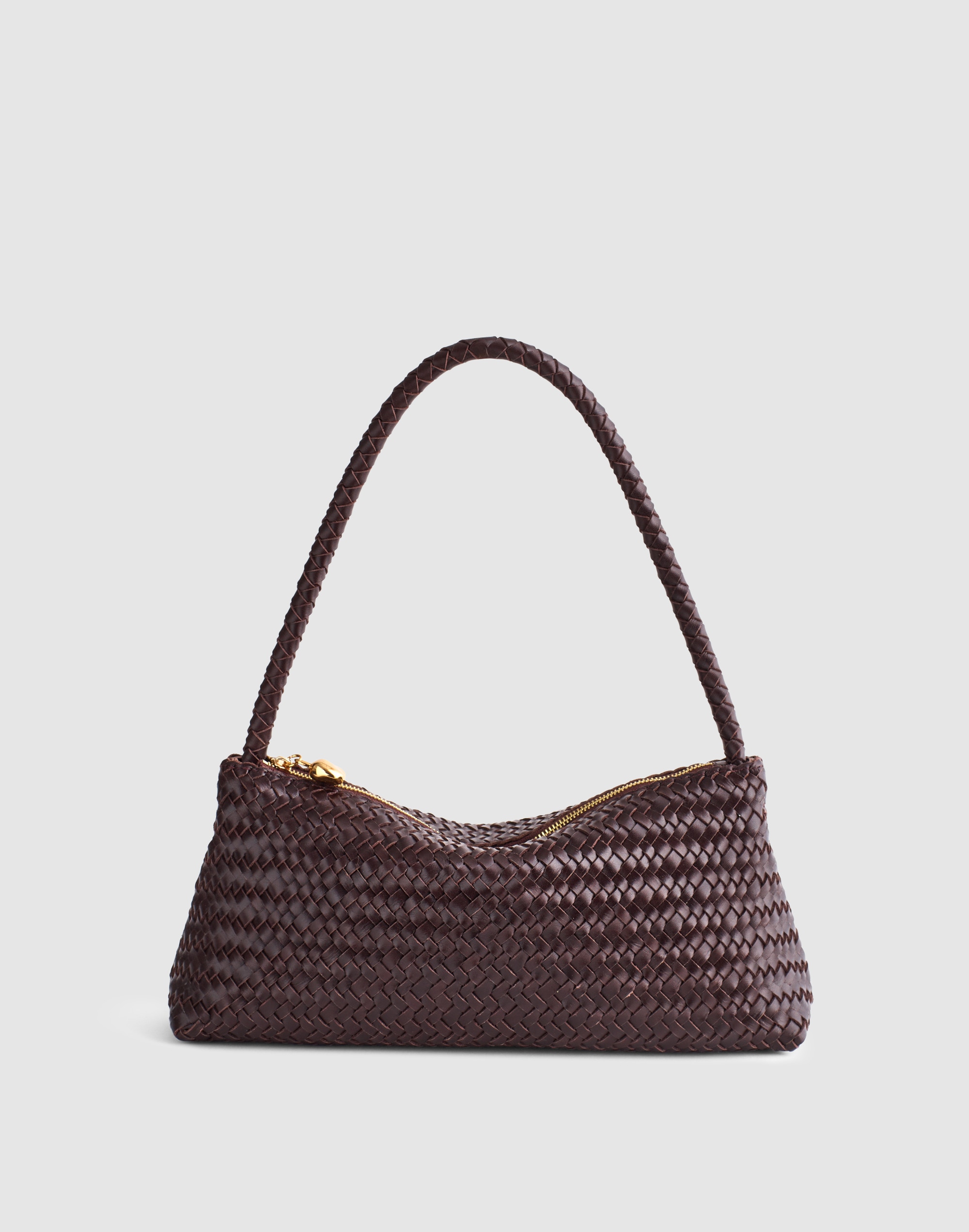 the signature woven mini zip shoulder bag