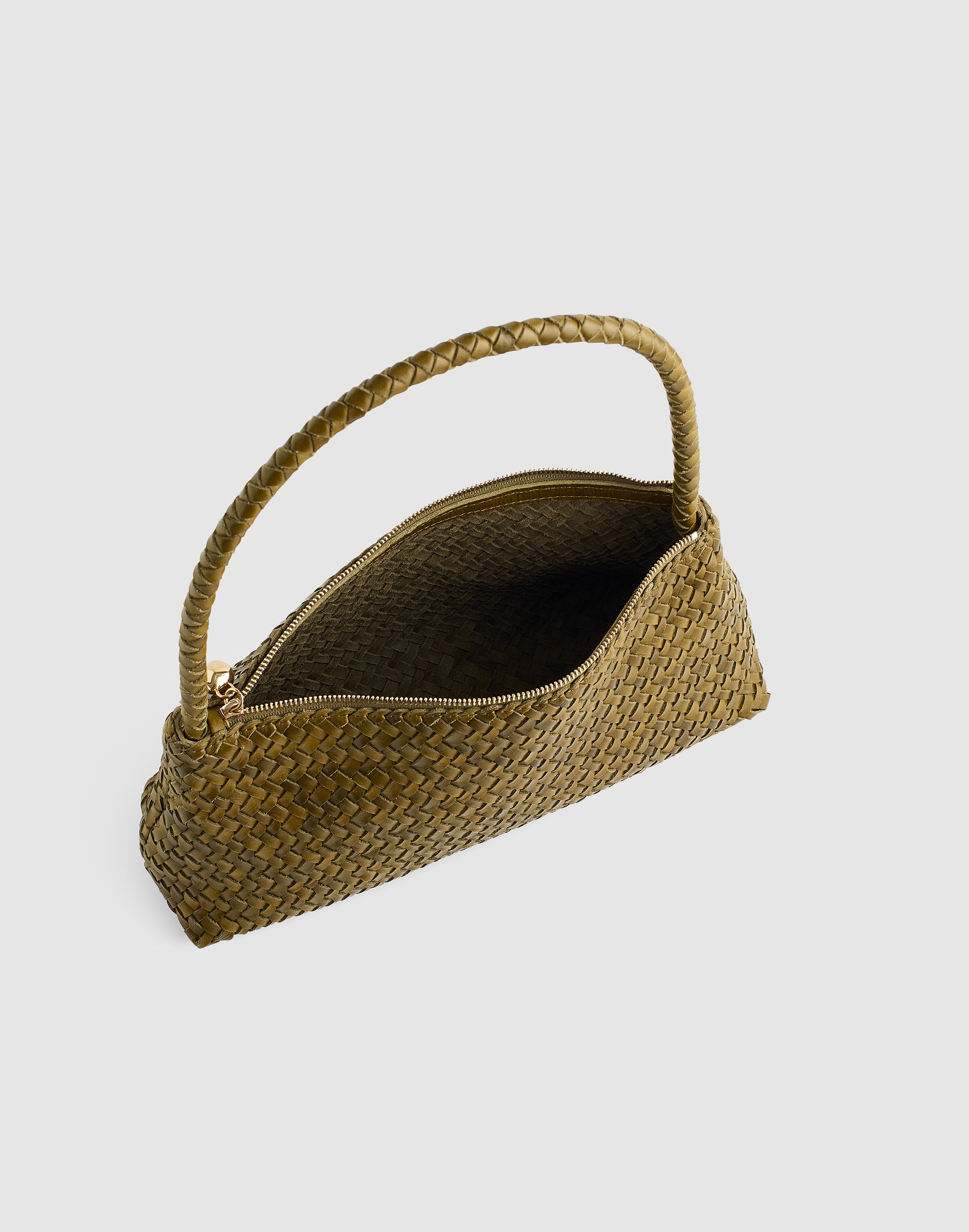 The Signature Woven Mini Zip Shoulder Bag