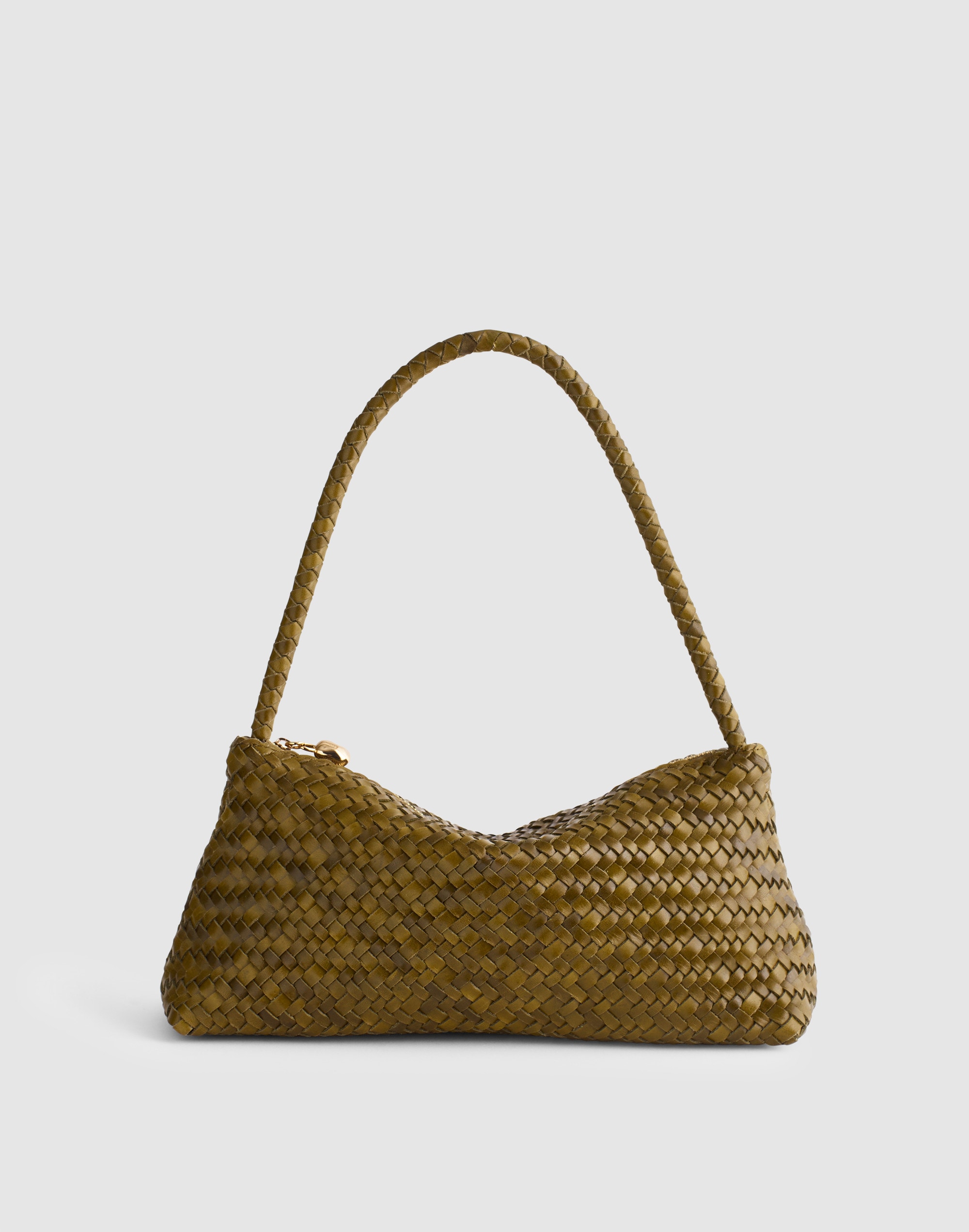 the signature woven mini zip shoulder bag