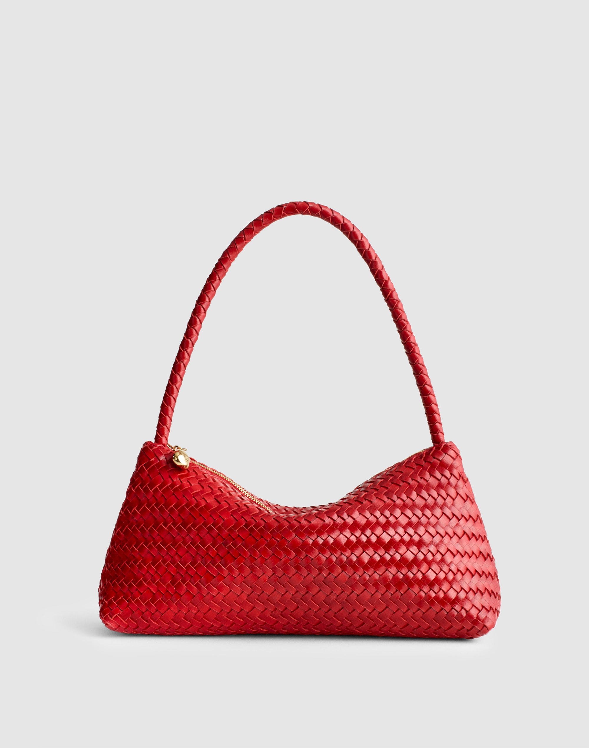 the signature woven mini zip shoulder bag