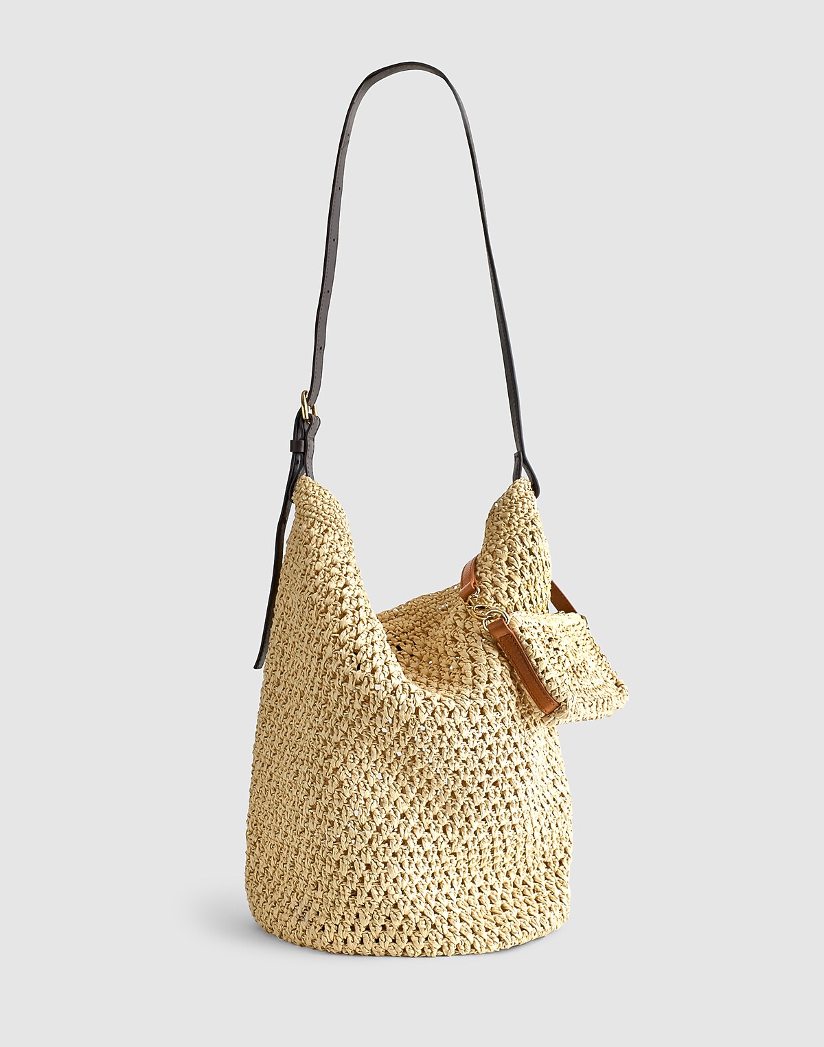 Handwoven Straw Bucket Bag