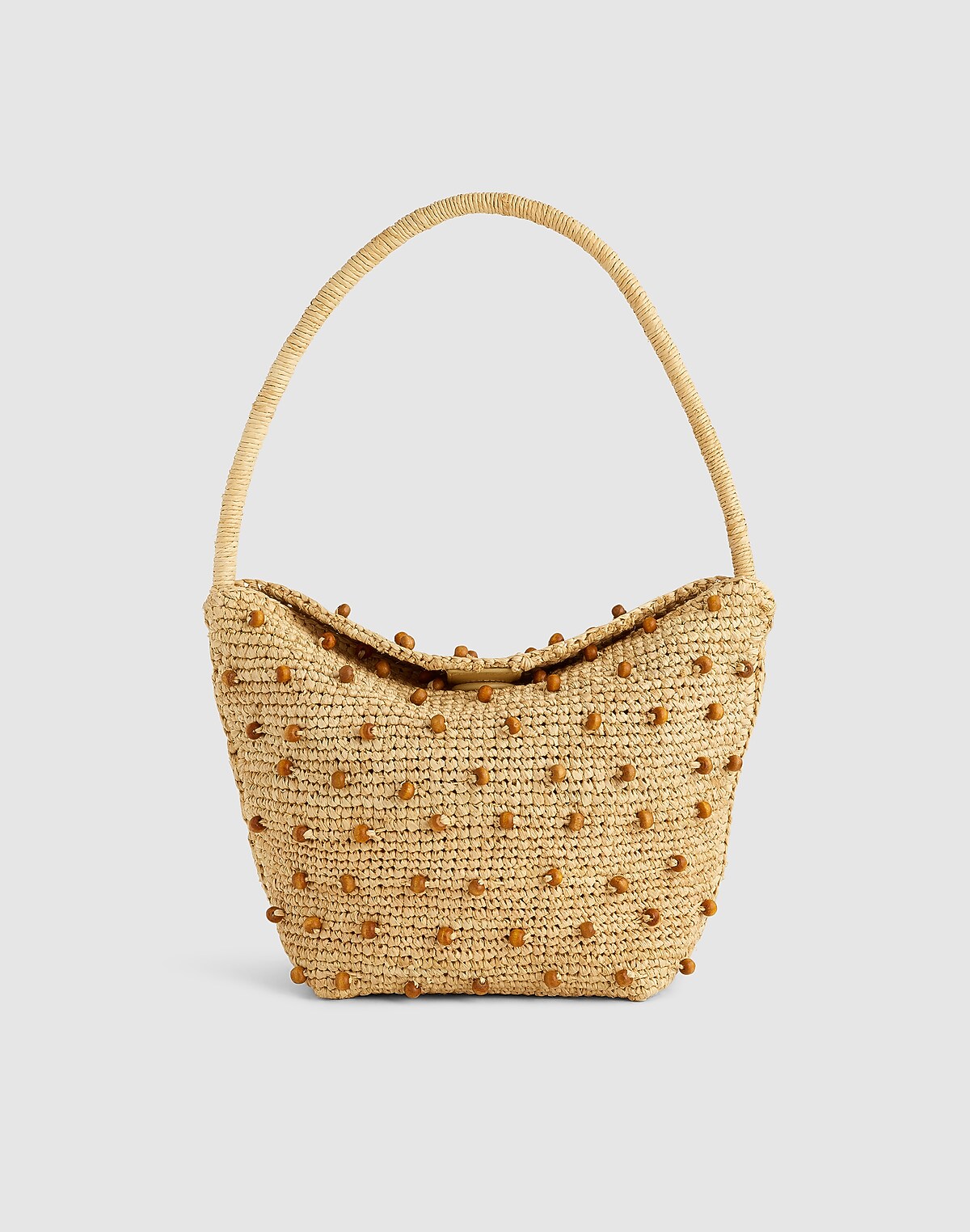 The Signature Woven Shoulder Bag in Raffia