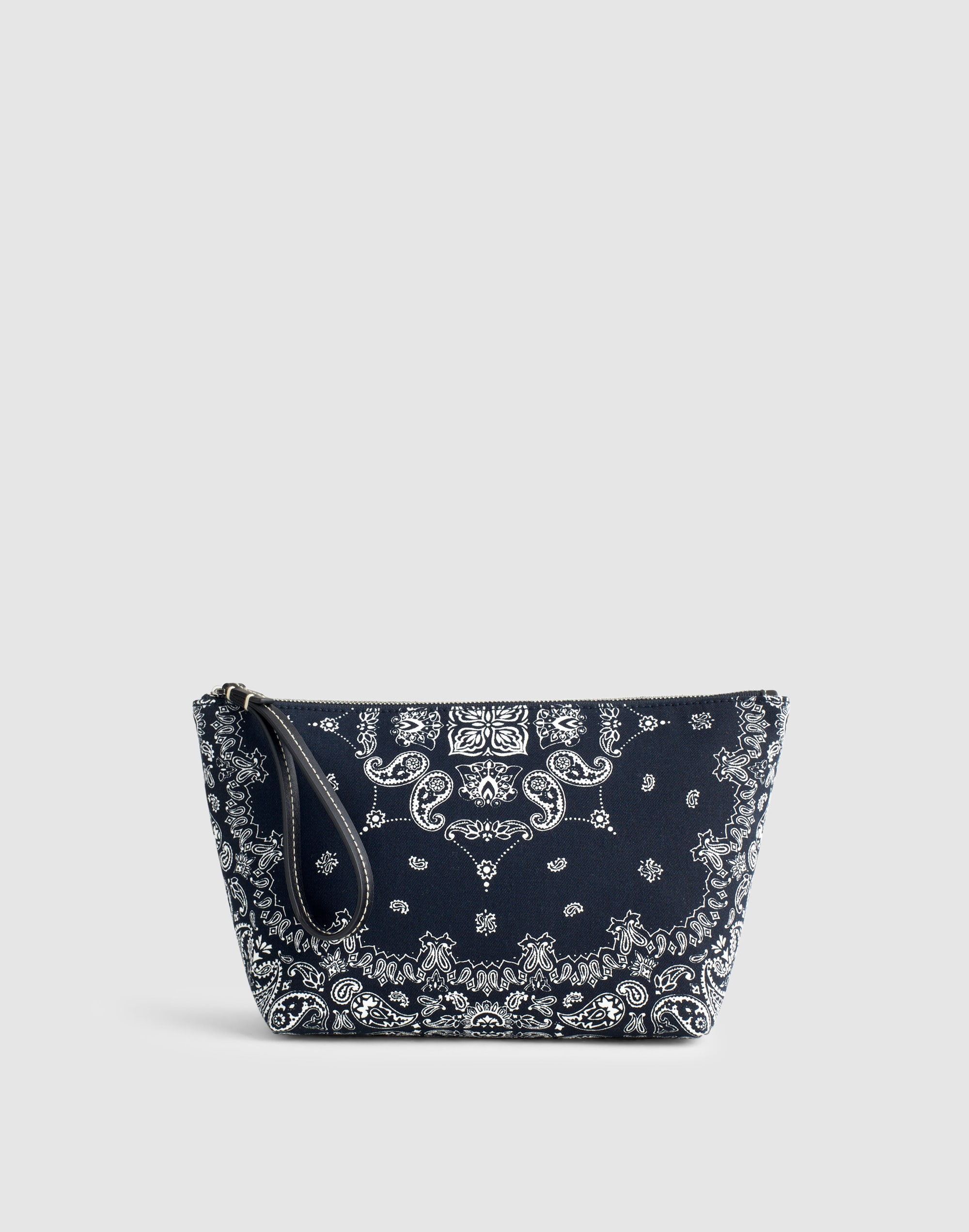 Madewell Bandana-print Zip Pouch In Blue