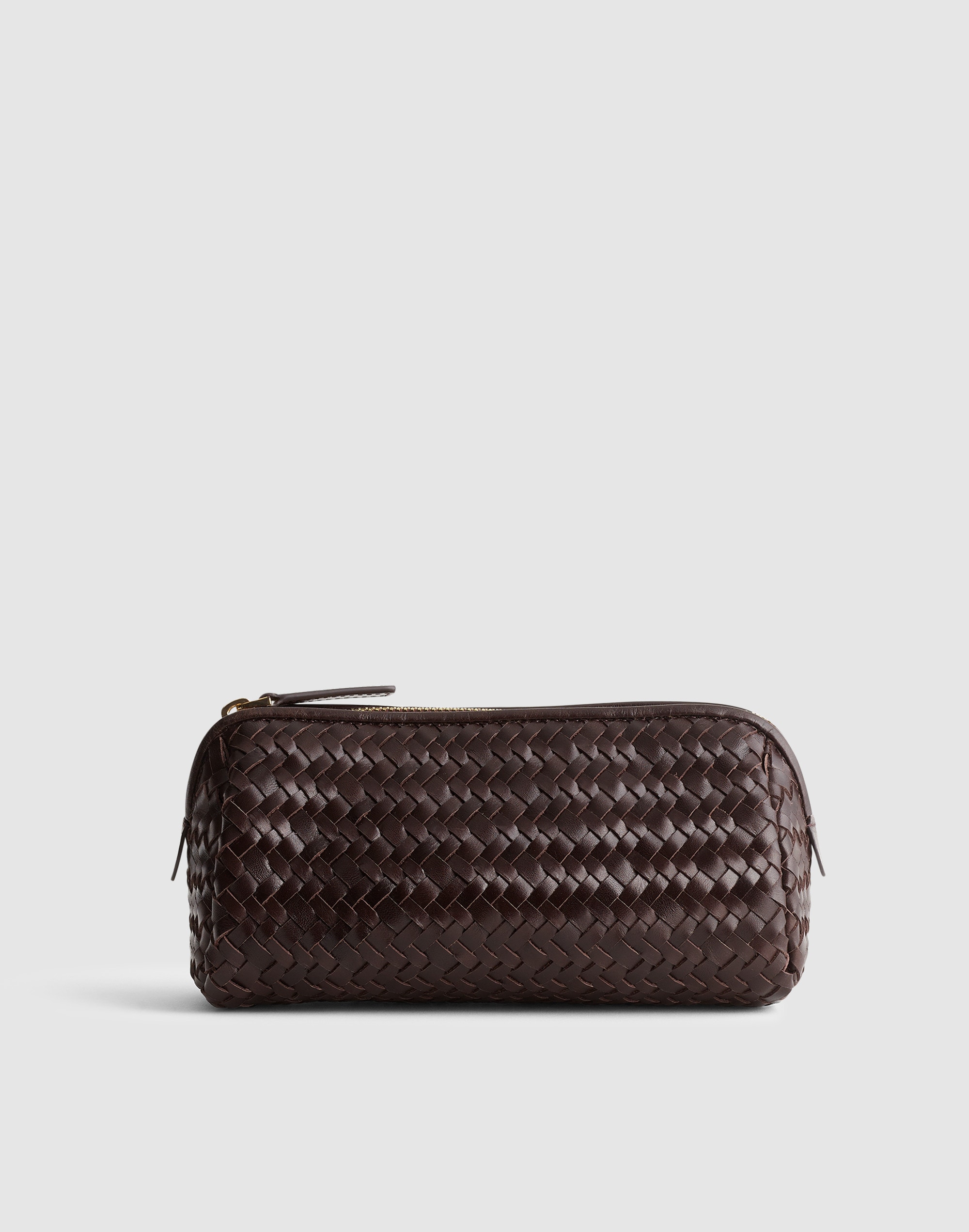 Madewell The Signature Woven Zip Pouch In Brown