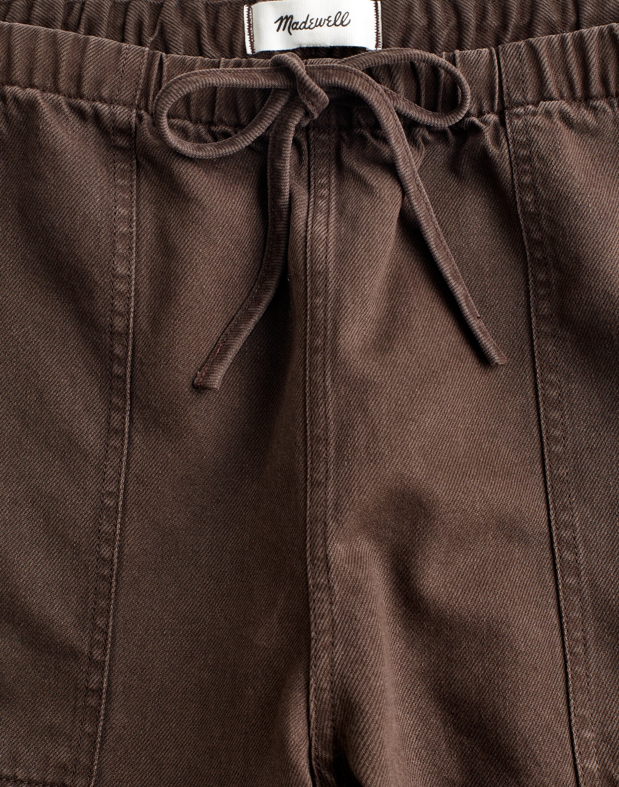 Pull-On Barrel-Leg Utility Pants in Airy Denim