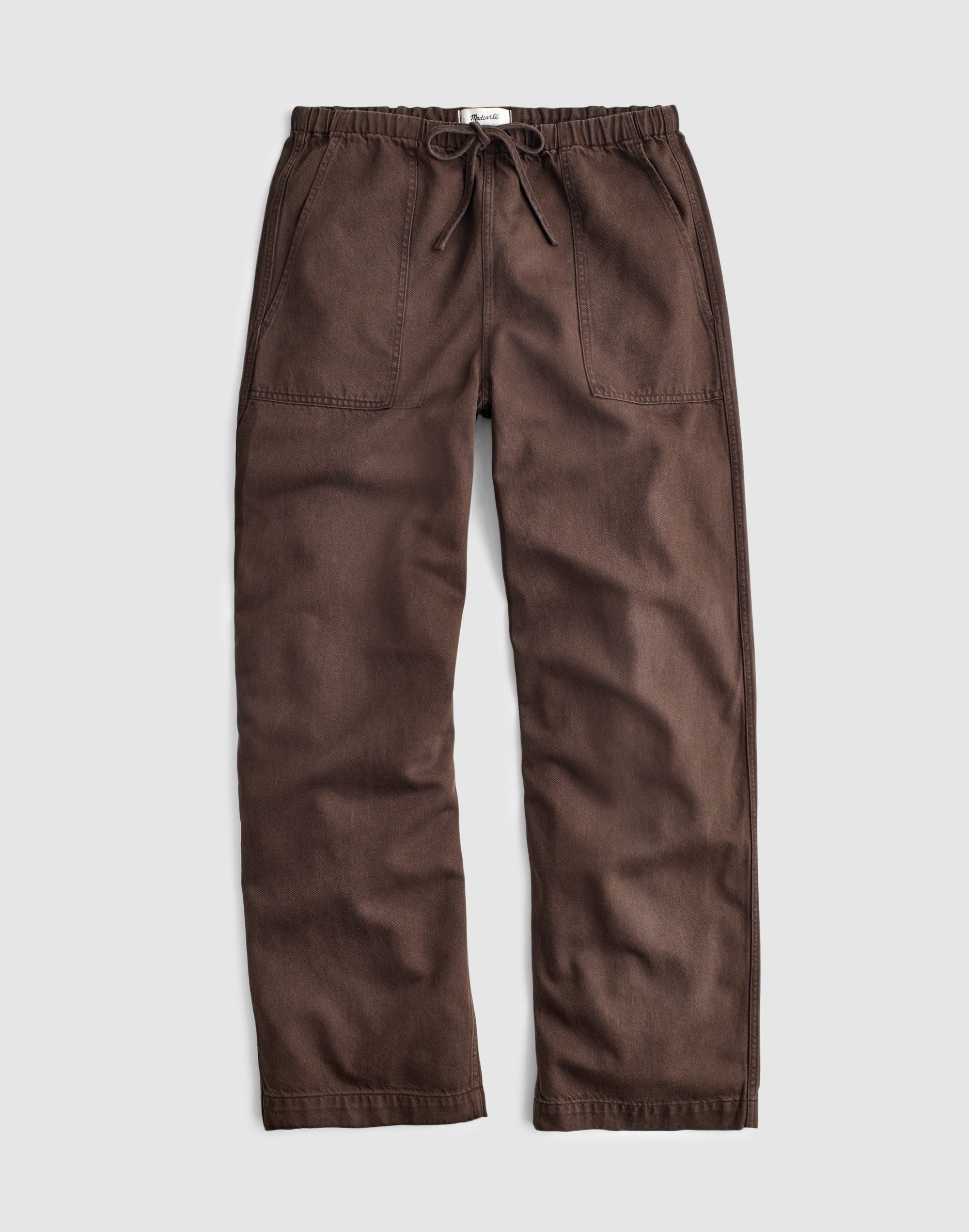 Pull-On Barrel-Leg Utility Pants in Airy Denim