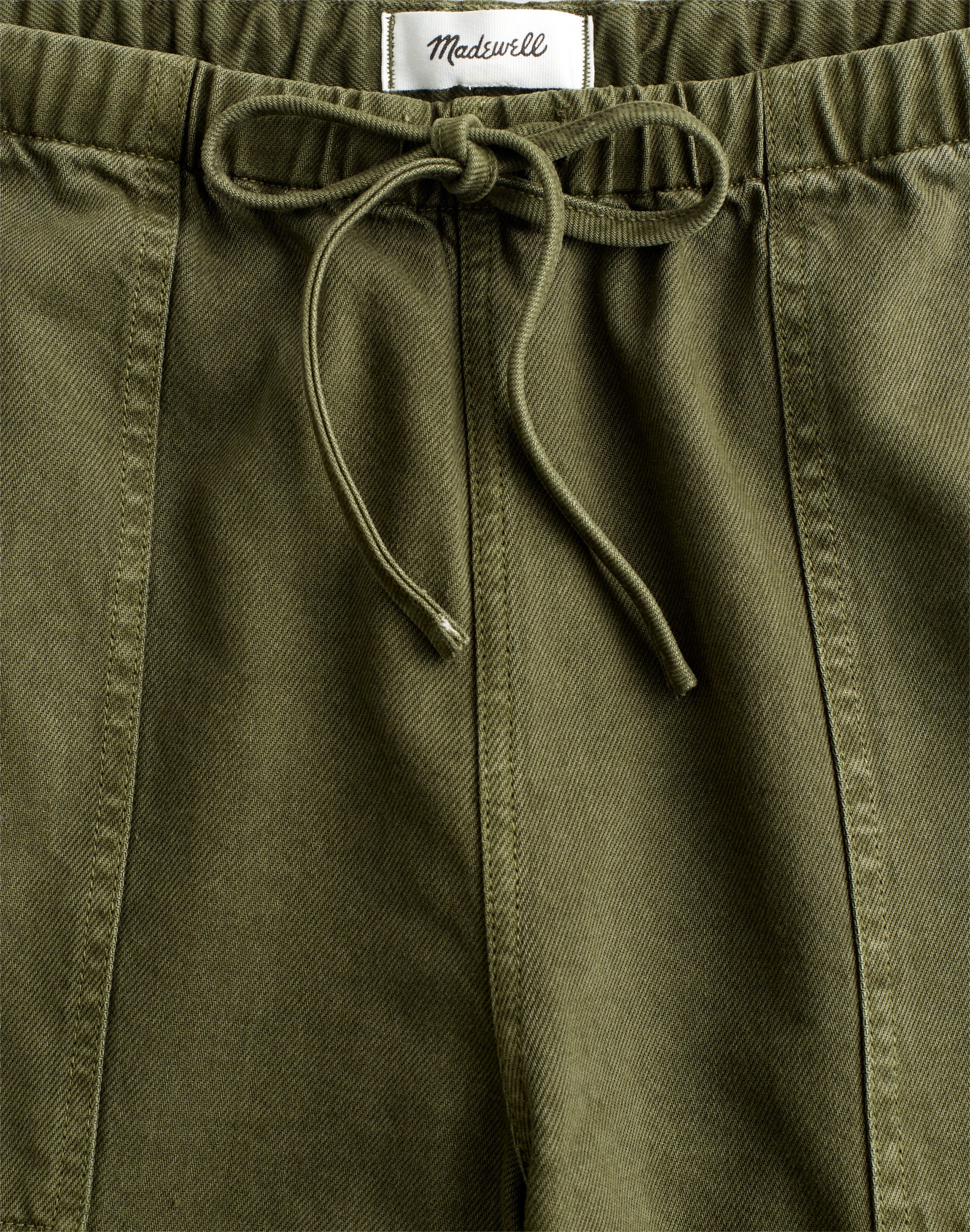 Pull-On Barrel-Leg Utility Pants in Airy Denim