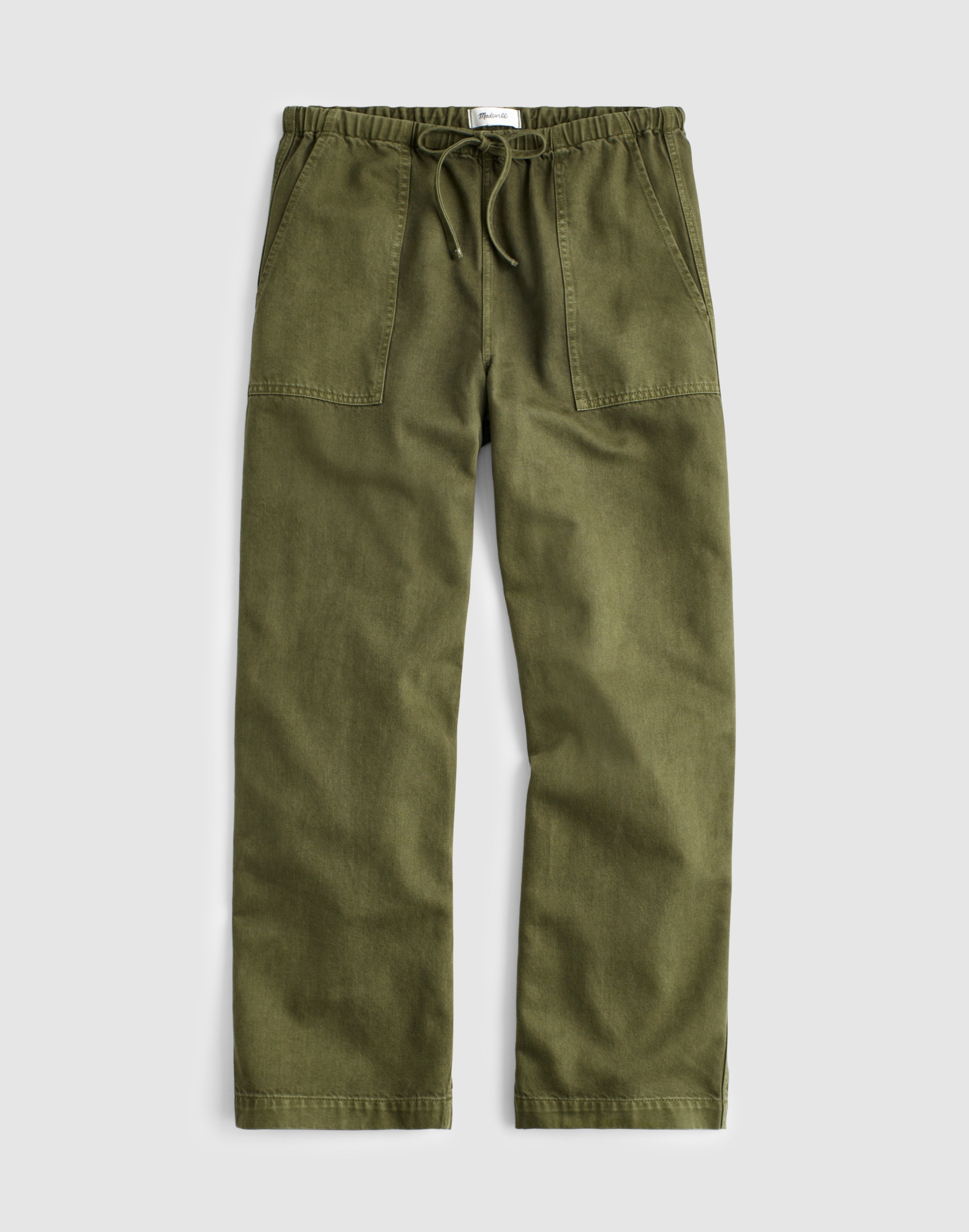 Pull-On Barrel-Leg Utility Pants in Airy Denim