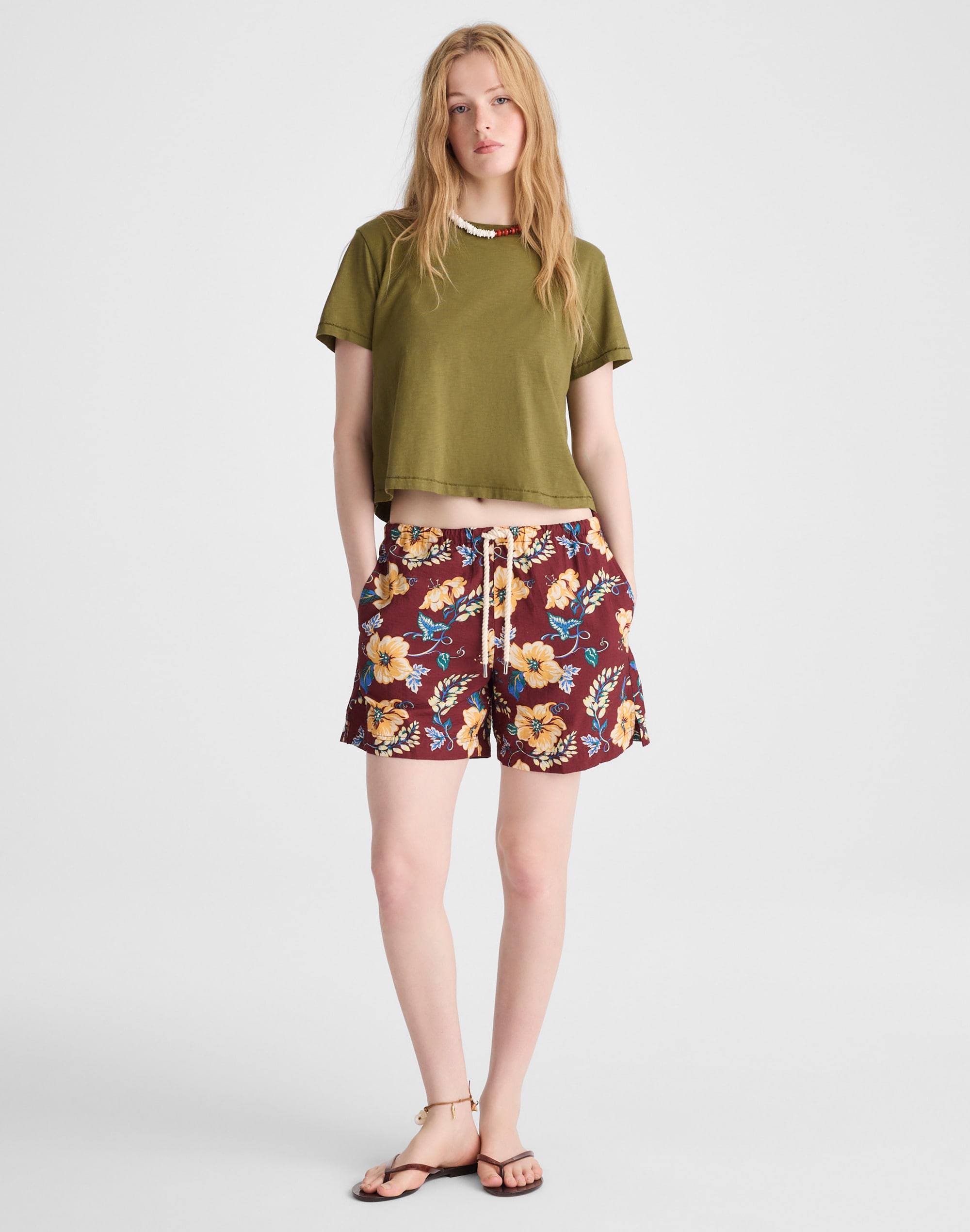 Madewell Pull-on Drawstring Boardshorts In Multi