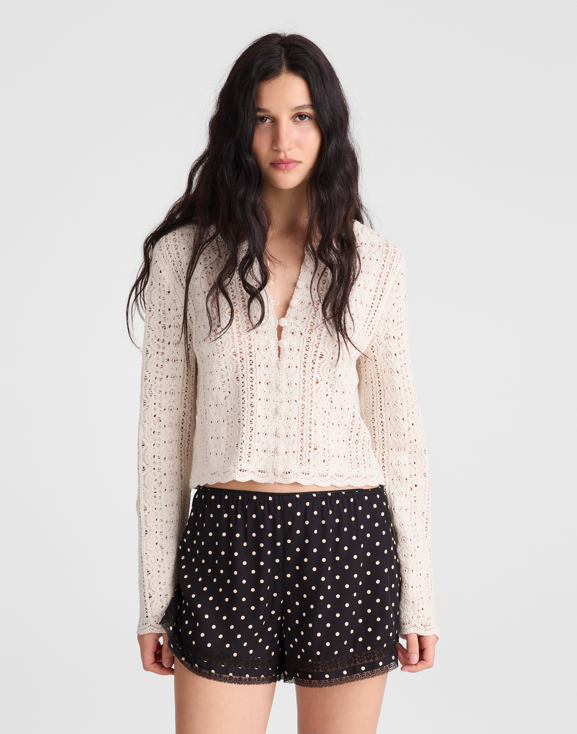 Lace-Trim Pull-On Shorts
